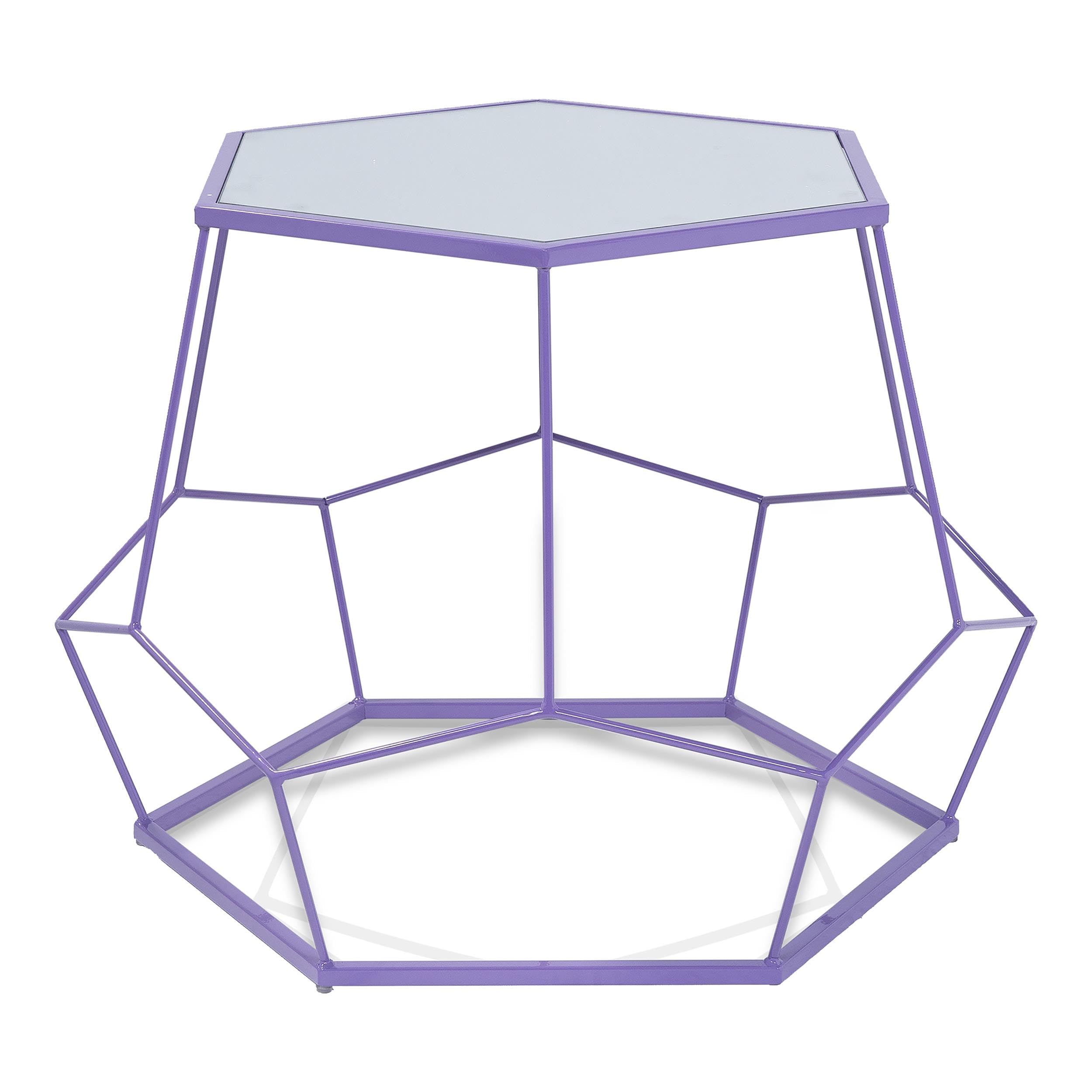 Furniture of America Boris Metal 2-Piece Nesting Accent Table Set - Purple End Tables for Living Room, Bedroom, or Office Decor