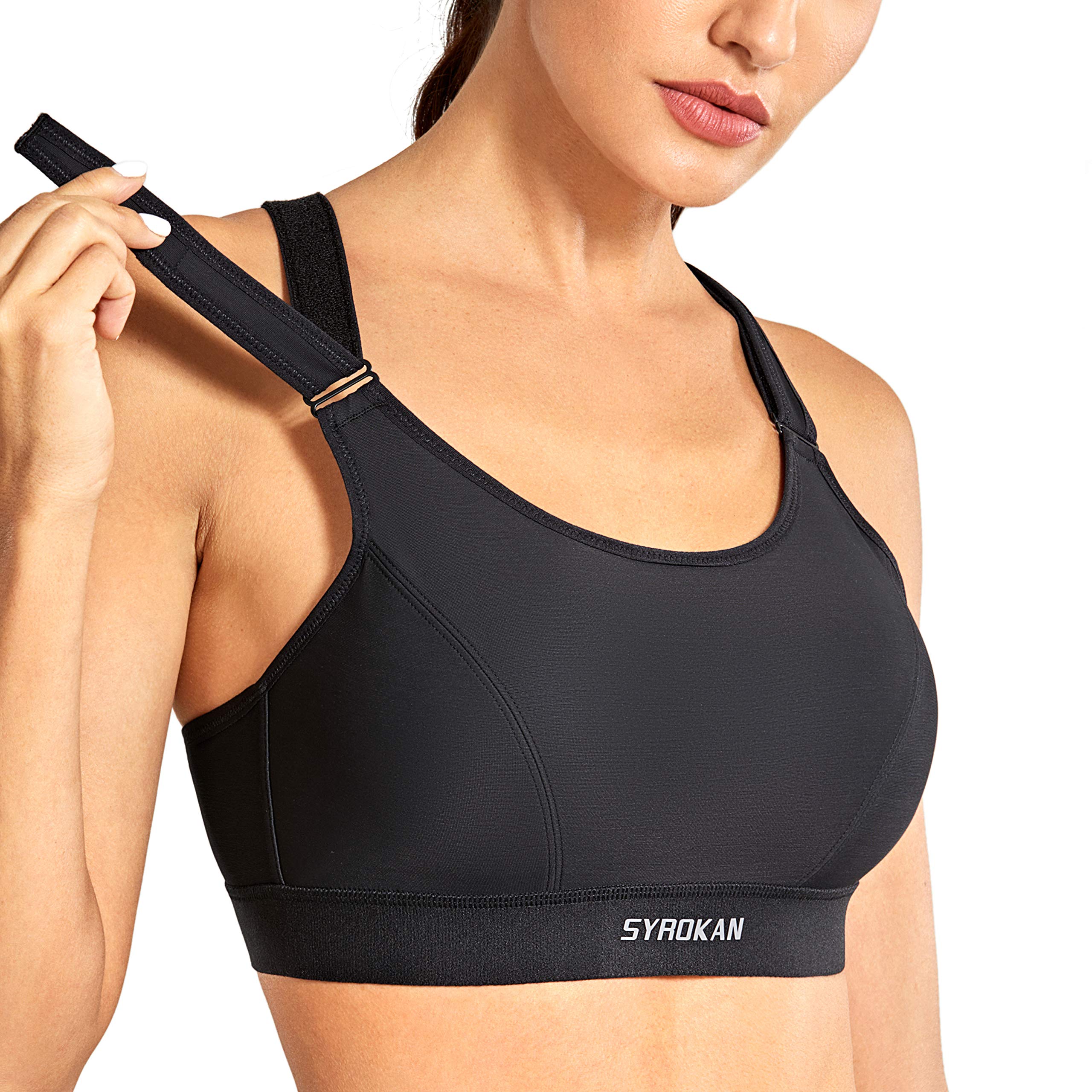 SYROKAN Women's High Impact Sports Bra - Adjustable Front Support, Plus Size Wireless Padded Bra for Running, Yoga & Workouts - Comfortable & Breathable for Active Lifestyles