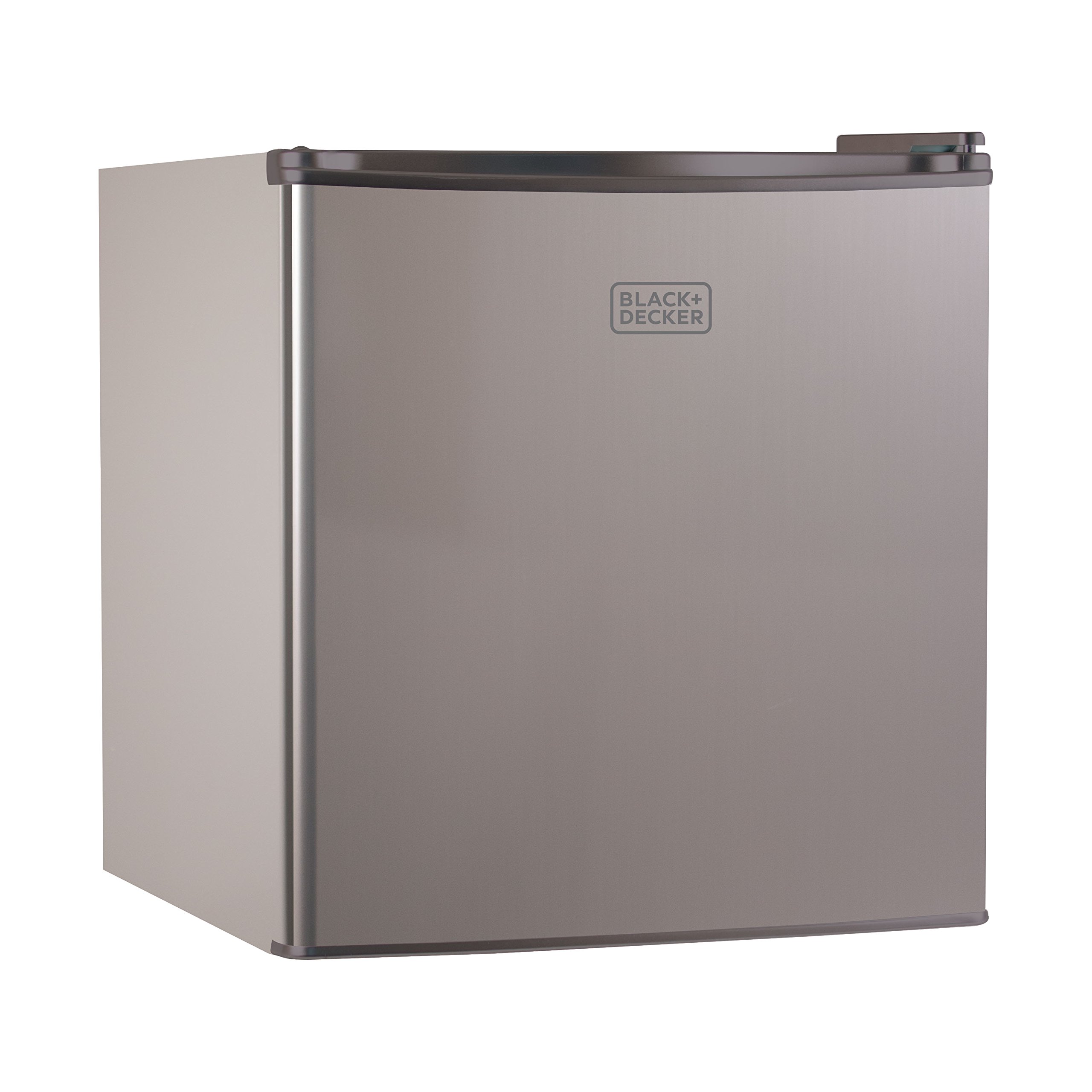 BLACK+DECKER BCRK17V 1.7 Cu Ft Energy Star Compact Refrigerator - Single Door Mini Fridge with Freezer, VCM Technology, Silver - Perfect for Dorm Rooms, Offices & Small Apartments