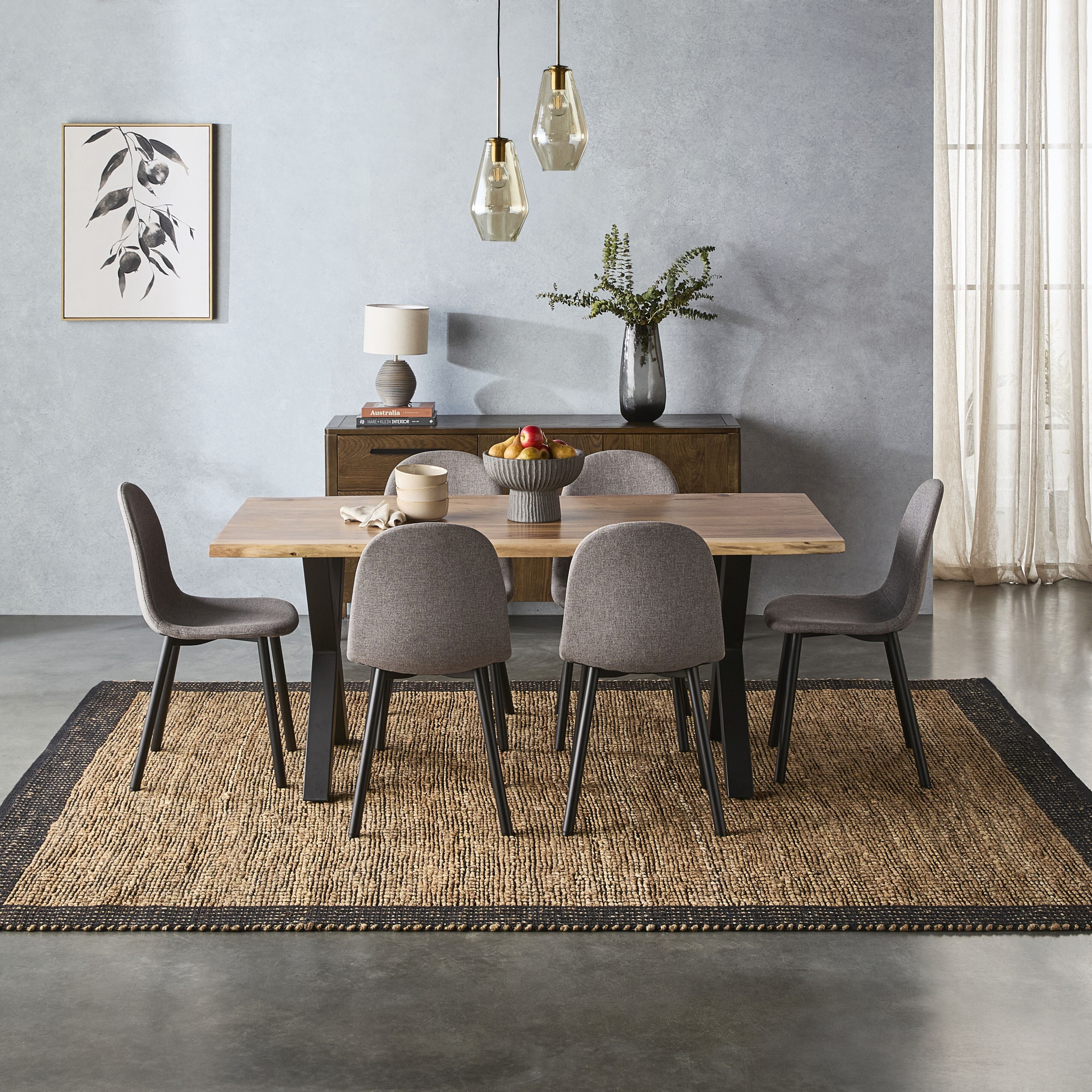 Acacia Live Edge Solid Wood Dining Table 180cm - Rustic Natural Wood Table for Dining Room, Kitchen, or Outdoor Patio