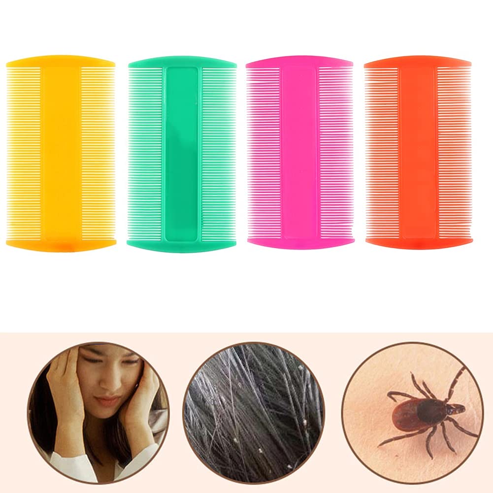 Ghelonadi Plastic Lice Removal Comb for Kids & Adults - Fine Tooth Nit Comb for Dry & Wet Hair - 3 Pack Multicolor Lice Treatment Kit - Perfect for Home, School & Travel Use