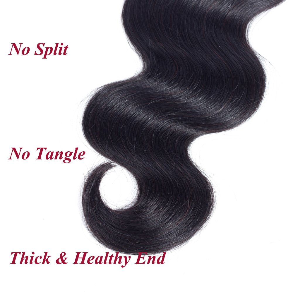 Amella Hair 100% Unprocessed Brazilian Body Wave Human Hair Weave - 22 Inch 8A Virgin Hair Bundles (90-95g) Natural Black Color for Stunning Hairstyles | Perfect for Extensions, Weaving & Protective Styling