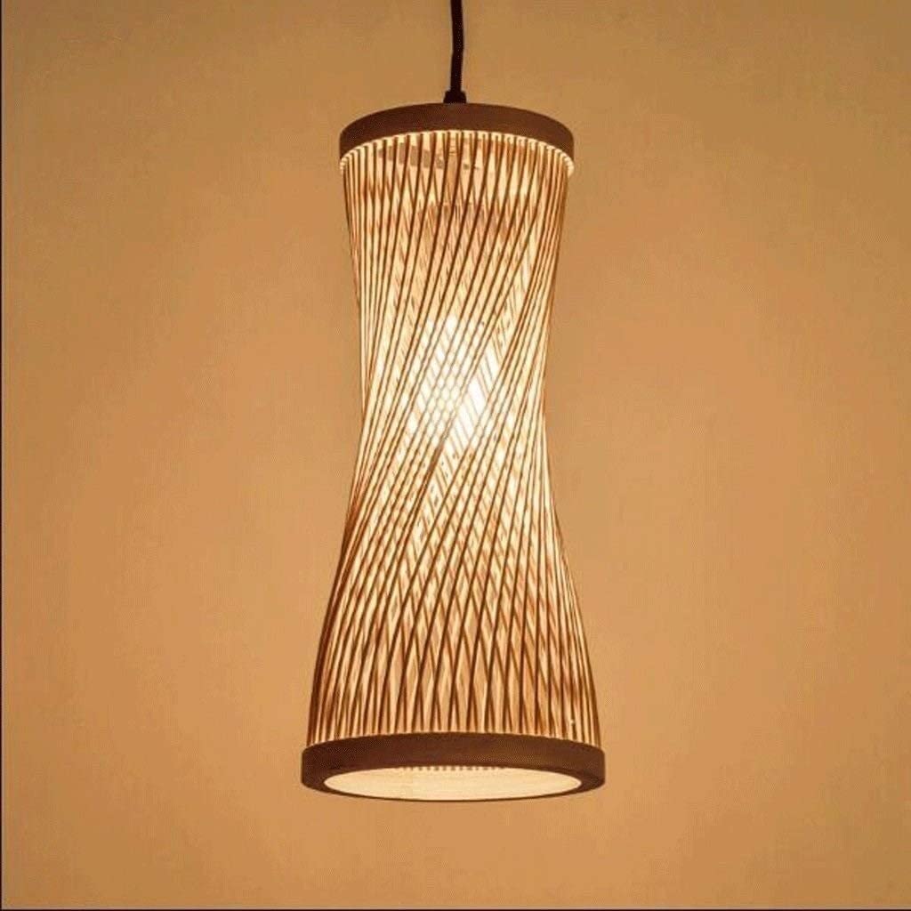 Handmade Rattan Bamboo Spiral Chandelier - Tropical Wicker Pendant Light for Dining Room, Living Room, Kitchen Island - Boho Ceiling Lighting Fixture - Perfect for Beach House, Patio, and Farmhouse Decor