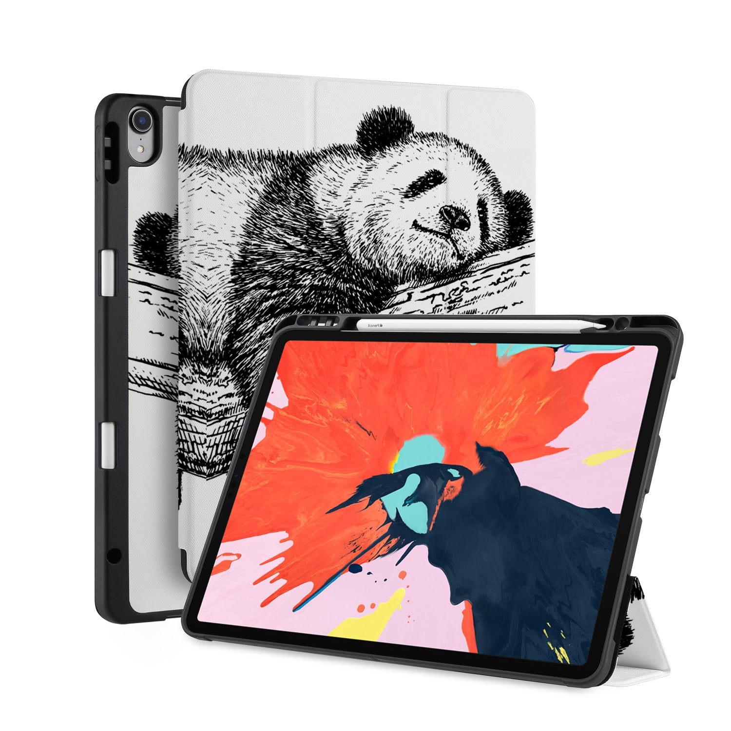 Cute Animal iPad Trifold Case - Slim Protective Cover for iPad Air/Pro, Stand & Sleep/Wake Function - Perfect for Work, School & Travel
