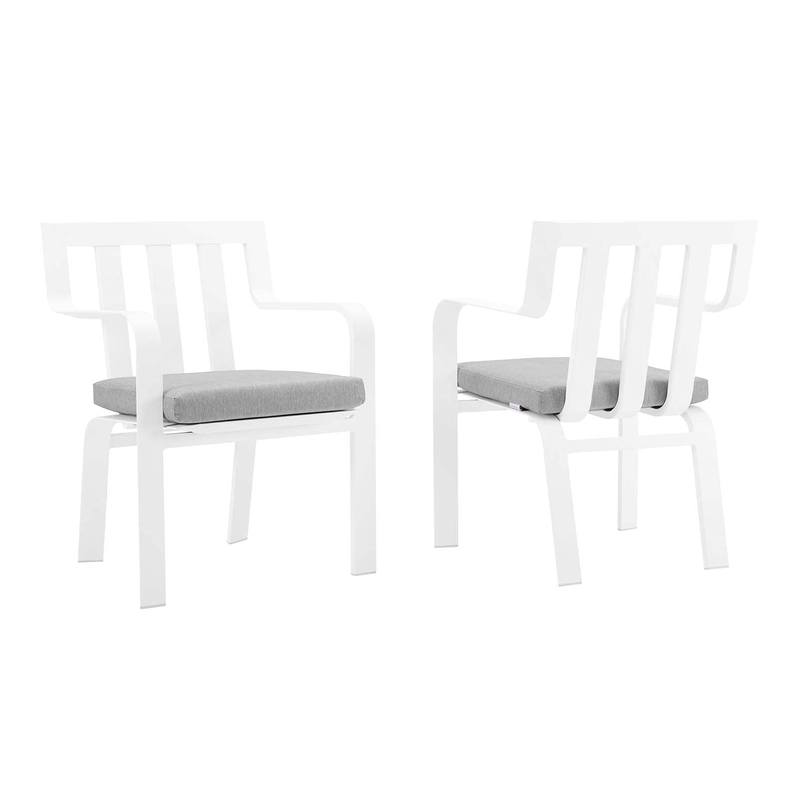 Modway EEI-3961-WHI-GRY Baxley Lounge & Deep Seating Set - 2 Modern Dining Chairs in White & Gray for Living Room, Dining Area & Patio