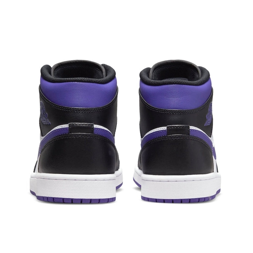 Air Jordan 1 Mid Sneakers - Iris White, Black & Purple Basketball Shoes for Men & Women | Perfect for Streetwear, Casual Outfits & Sports Performance