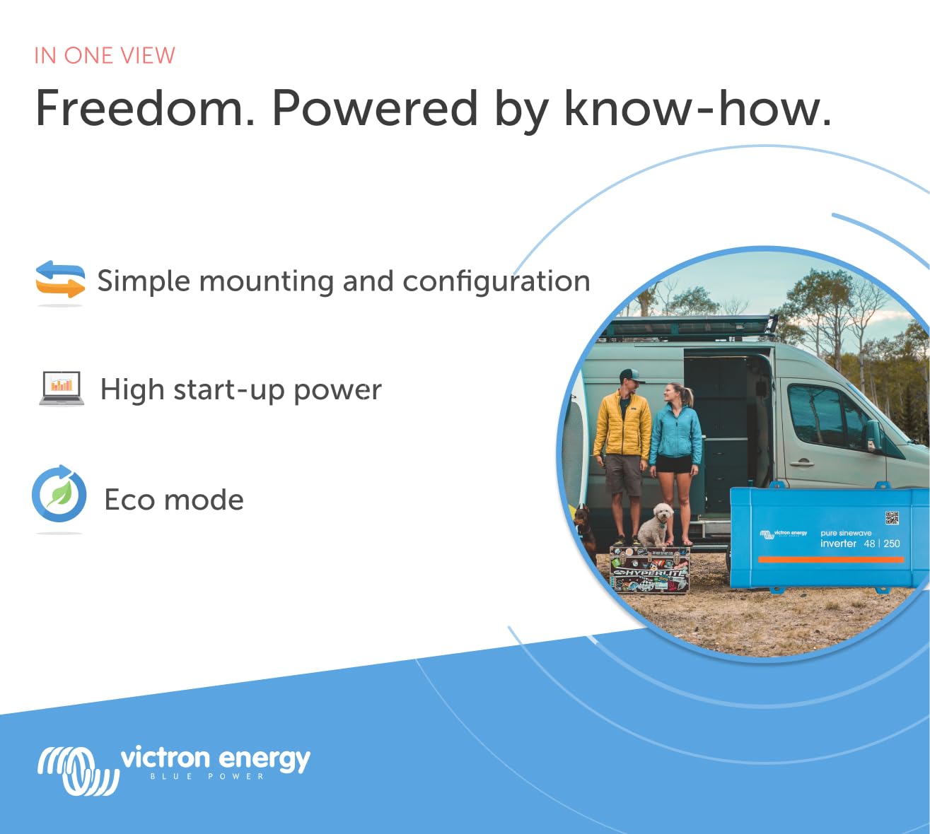 Victron Energy 250VA 48V to 120V Pure Sine Wave Power Inverter - Reliable AC Power for RVs, Boats, and Off-Grid Solar Systems
