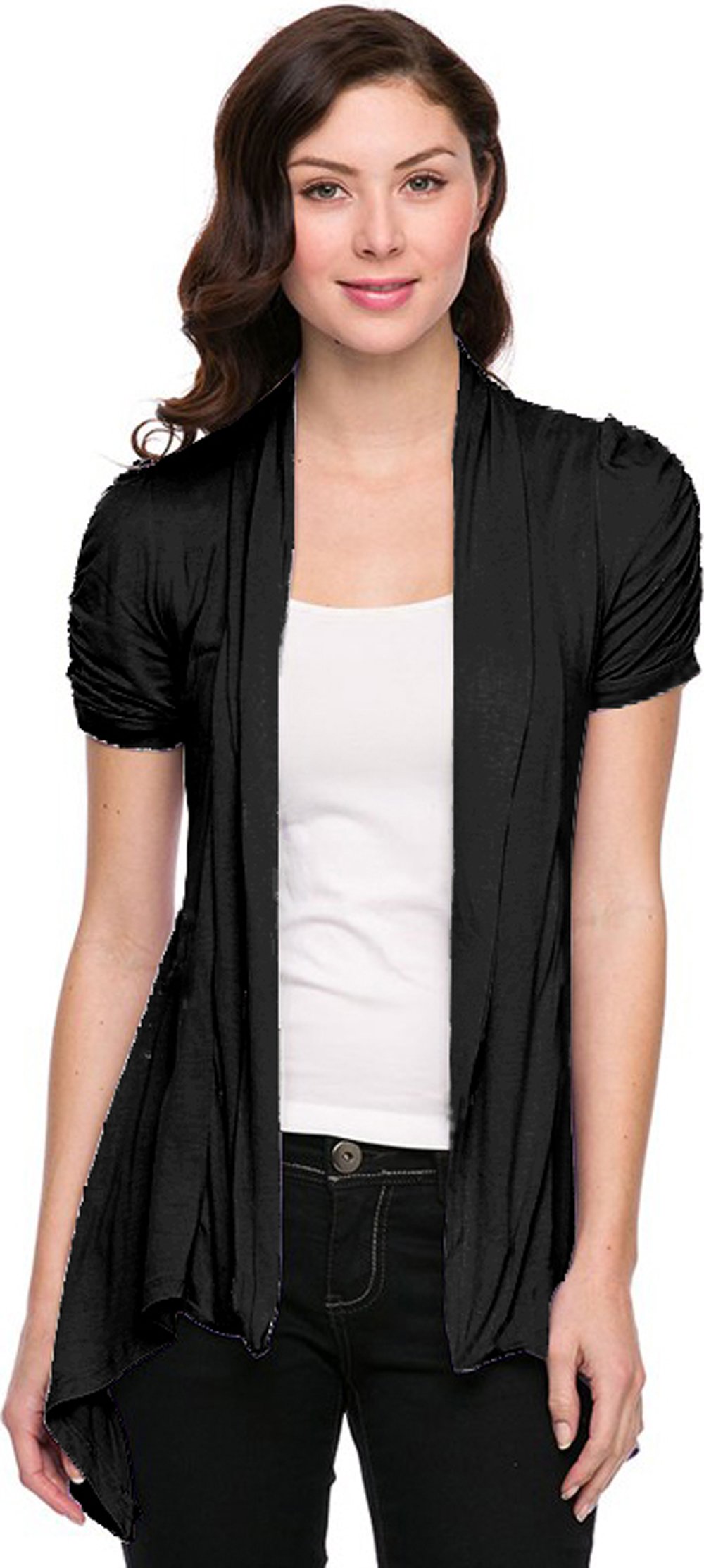 Lightweight Sheer Short Sleeve Cardigan Cover Up for Women - Summer Beach Wrap, Lace Kimono Shrug - Perfect for Beach, Pool, Vacation & Casual Outfits