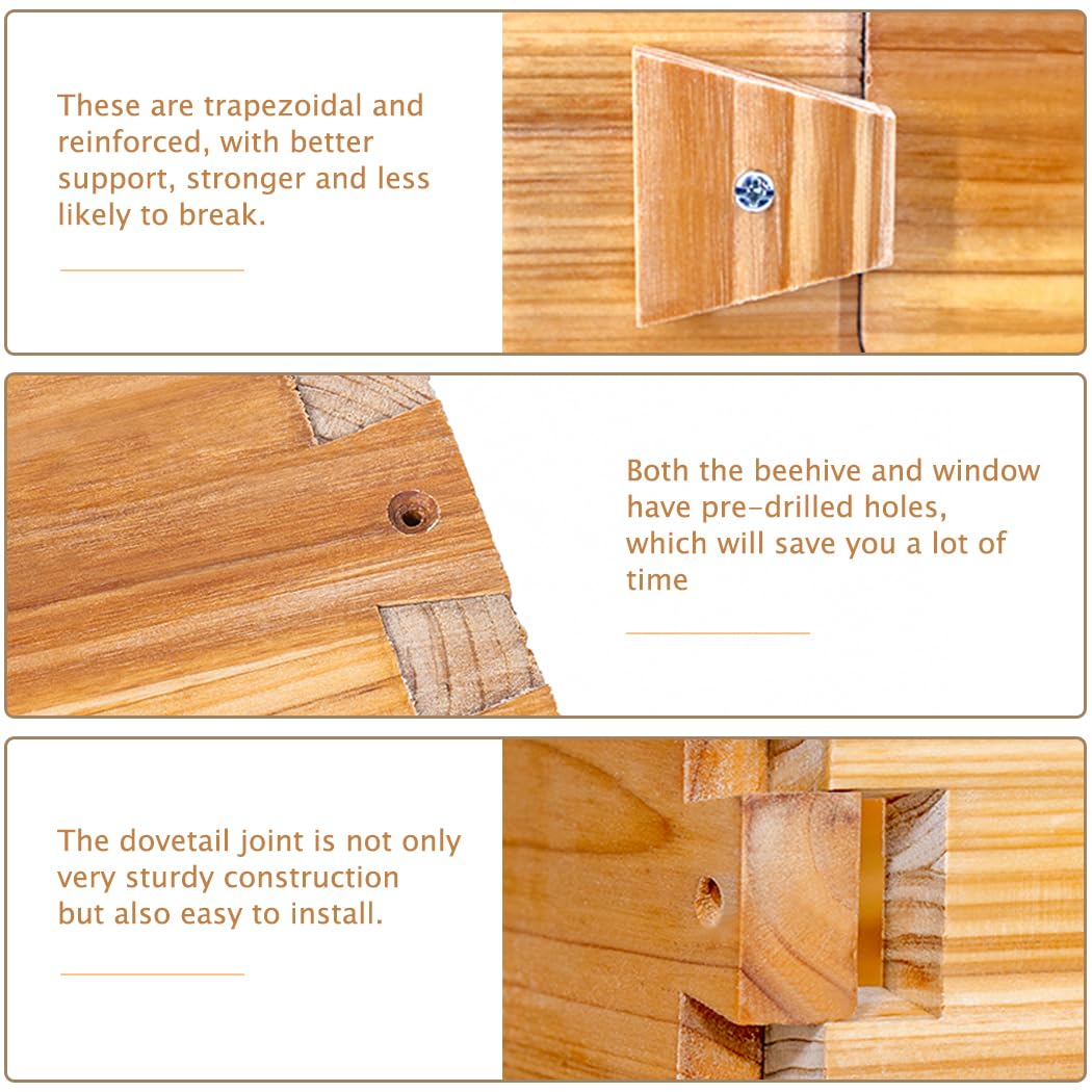 BeeCastle 10 Frame Medium Langstroth Beehive Box - Pre-Waxed Unassembled Wooden Bee Hive with Frames & Foundations - Perfect for Beekeeping, Honey Production & Backyard Apiaries