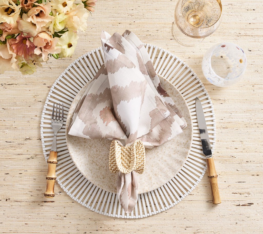Elegant Natural Ruffle Napkin Rings Set of 4 - Perfect for Wedding, Party & Holiday Table Decor