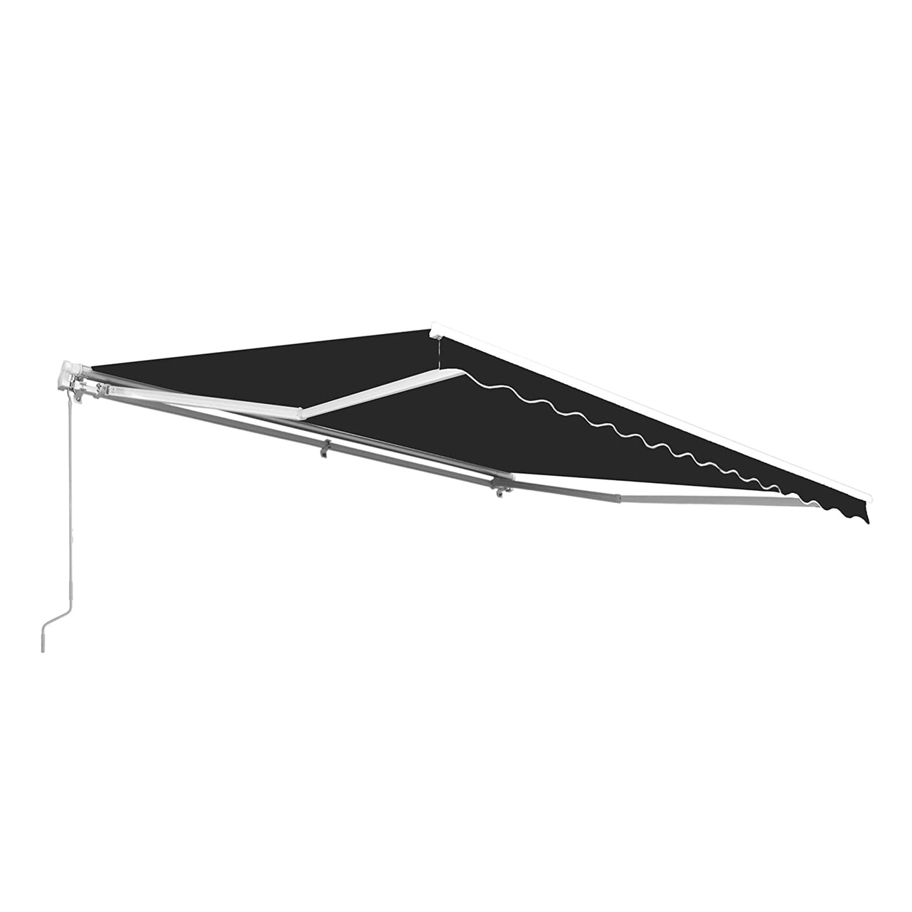 20 x 10 Feet Aleko Motorized Retractable White Frame Patio Awning - Black | Perfect for Outdoor Shade, Backyard Relaxation & Patio Protection