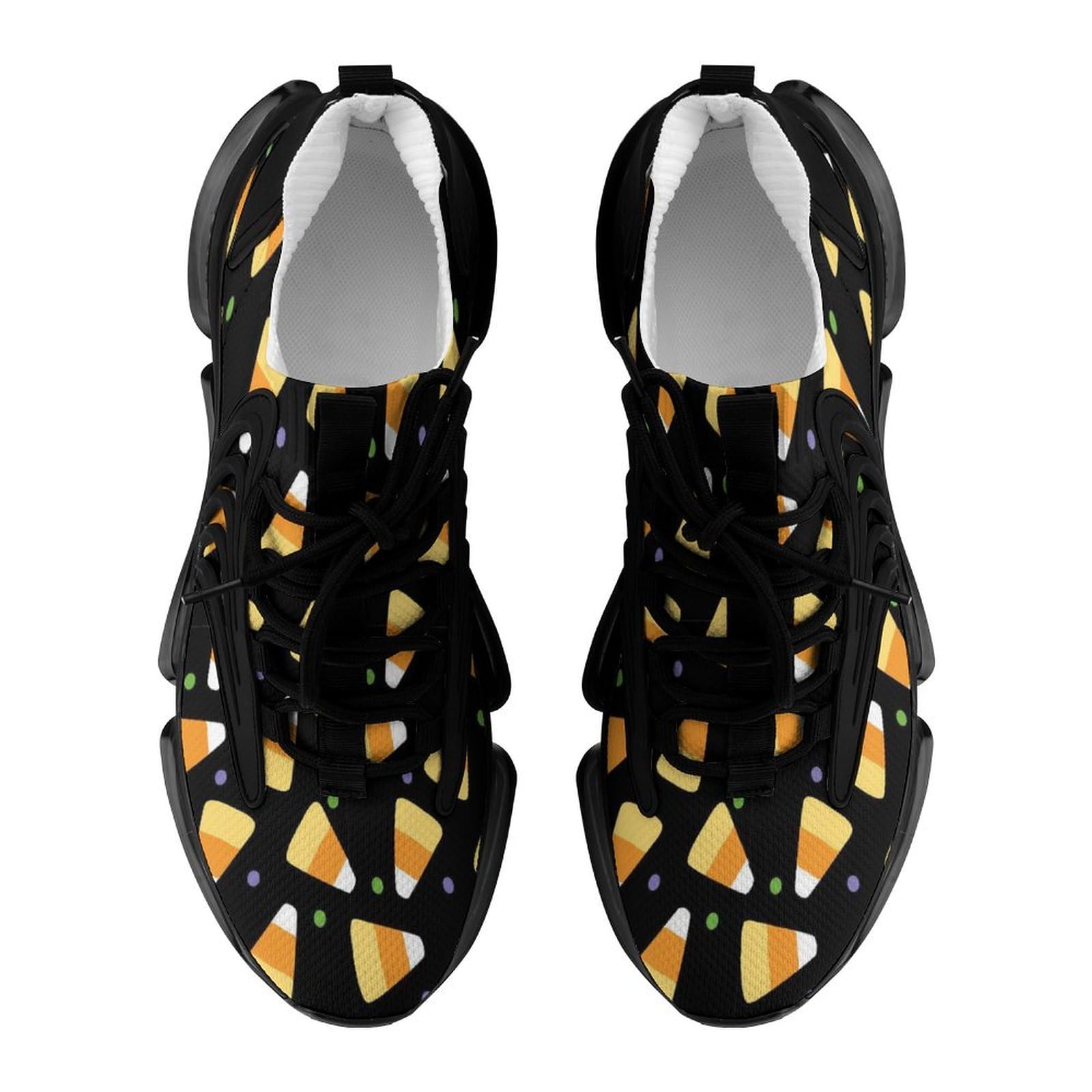 Halloween Candy Corn Pattern Men's Running Shoes - Lightweight Athletic Sneakers for Gym, Hiking & Sports | Festive Workout & Costume Shoes