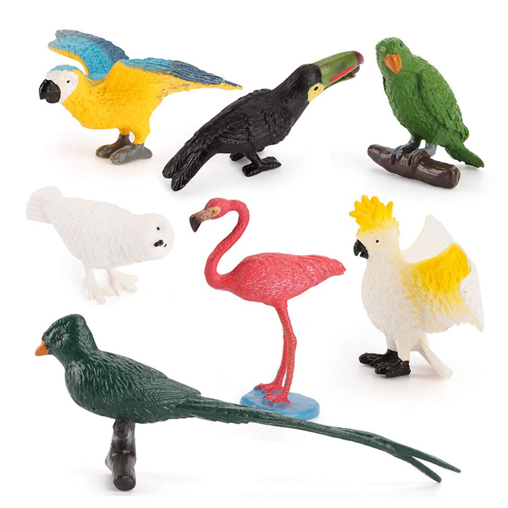 10 Pcs Realistic Flamingo & Parrot Figurine Set - Lifelike Bird Model Toys for Kids, Educational Animal Collection, Cake Toppers & Party Decor - Perfect for Jungle Themed Parties, Classroom Learning & Nature Play
