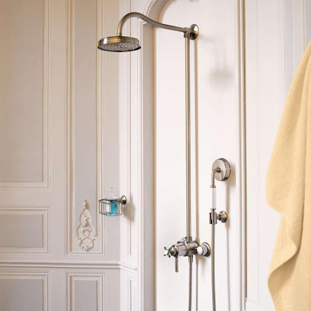 Hansgrohe 42065820 Montreux Brushed Nickel Wall Mount Soap Dish - Bathroom Shower Organizer for Luxury Spa Experience