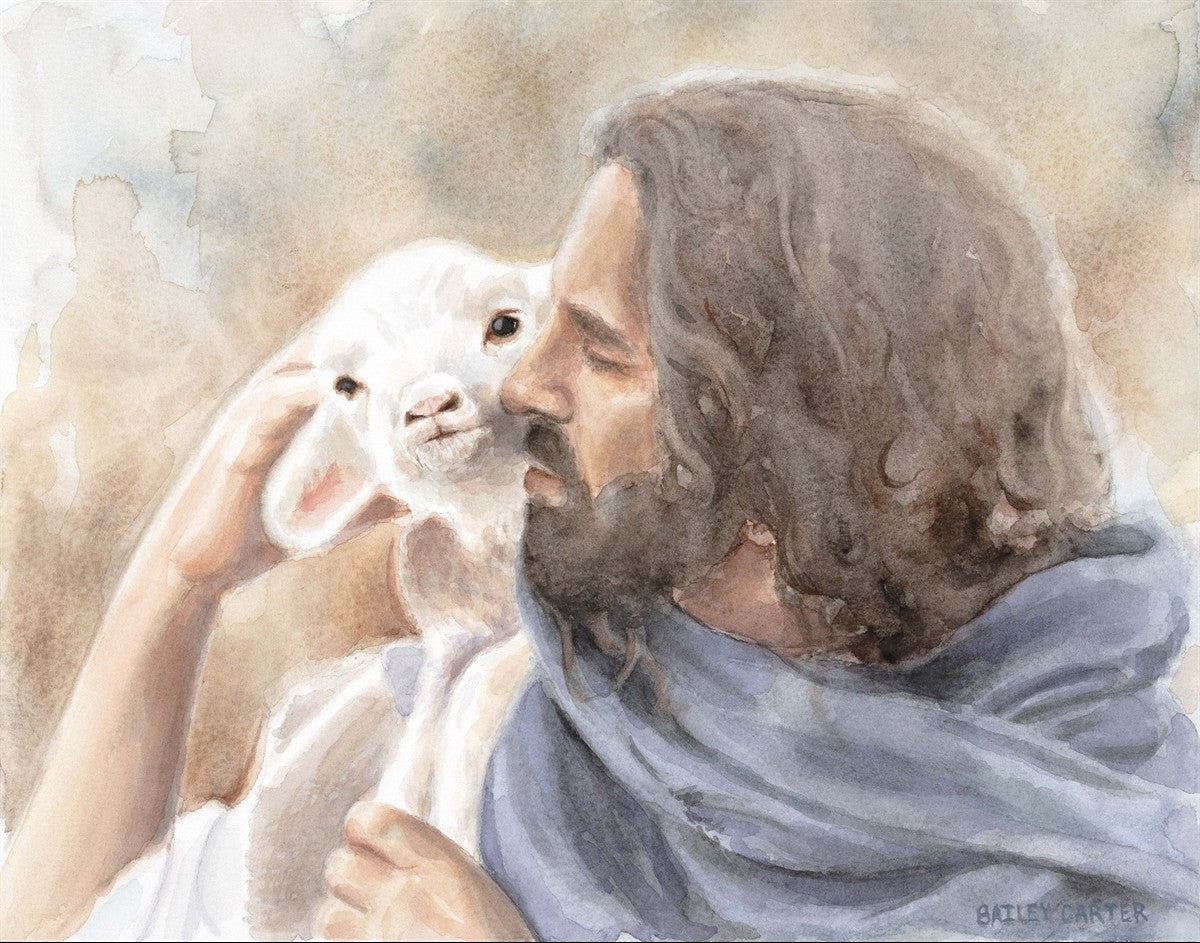 Jesus and the Lamb Gallery Wrap Canvas - Religious Wall Art for Home Decor, Church, and Prayer Room - Perfect for Christian Gifts and Inspirational Spaces