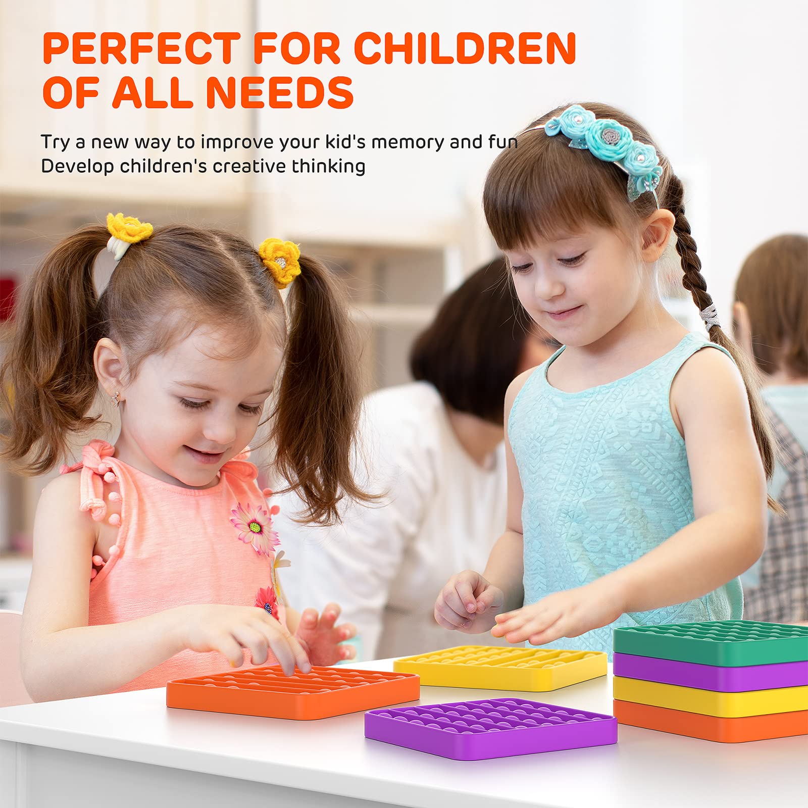 12 Pack Fidget Toys Set - Stress Relief Sensory Toys for Kids & Adults | Push Pop Bubble Poppers for Anxiety Relief, Party Favors, Classroom Prizes & Easter Gifts | Bulk Sensory Toys for ADHD, Autism & Office Stress Relief