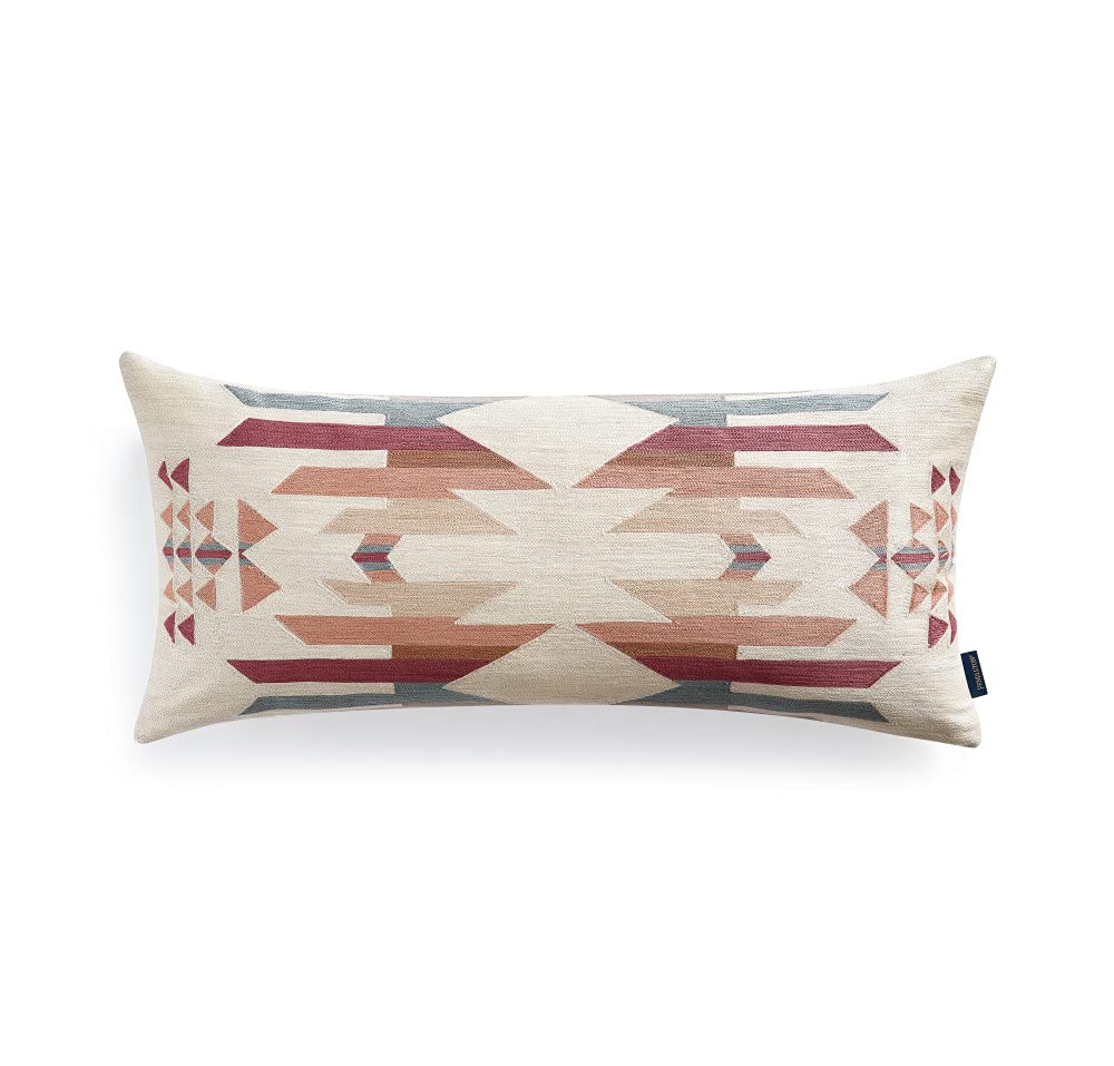 Pendleton Palm Canyon Embroidered Cotton Throw Pillow - Decorative Accent Cushion for Sofa, Bed & Home Decor - Sandshell Multi Color Design
