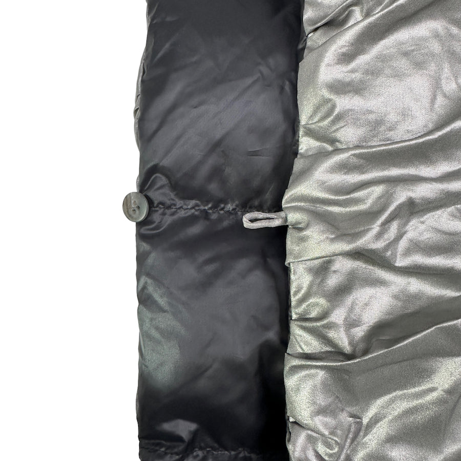 ISSEY MIYAKE PUFFER DOWN SCARF - Silver & Black | Winter Fashion Accessory for Women | Perfect for Cold Weather & Outdoor Activities