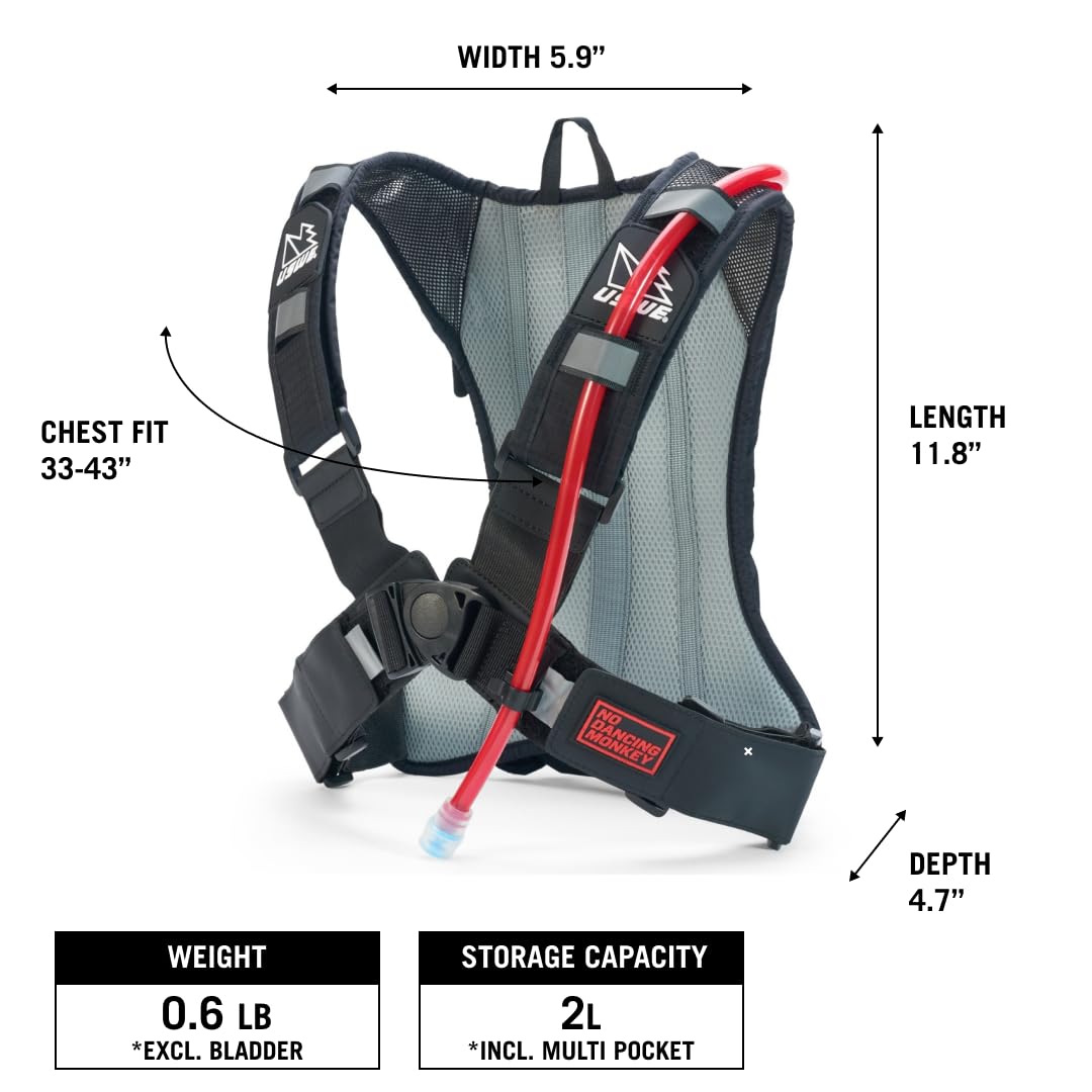 USWE Outlander 2 Hydration Backpack - Orange Running & Hiking Water Pack for Outdoor Adventures