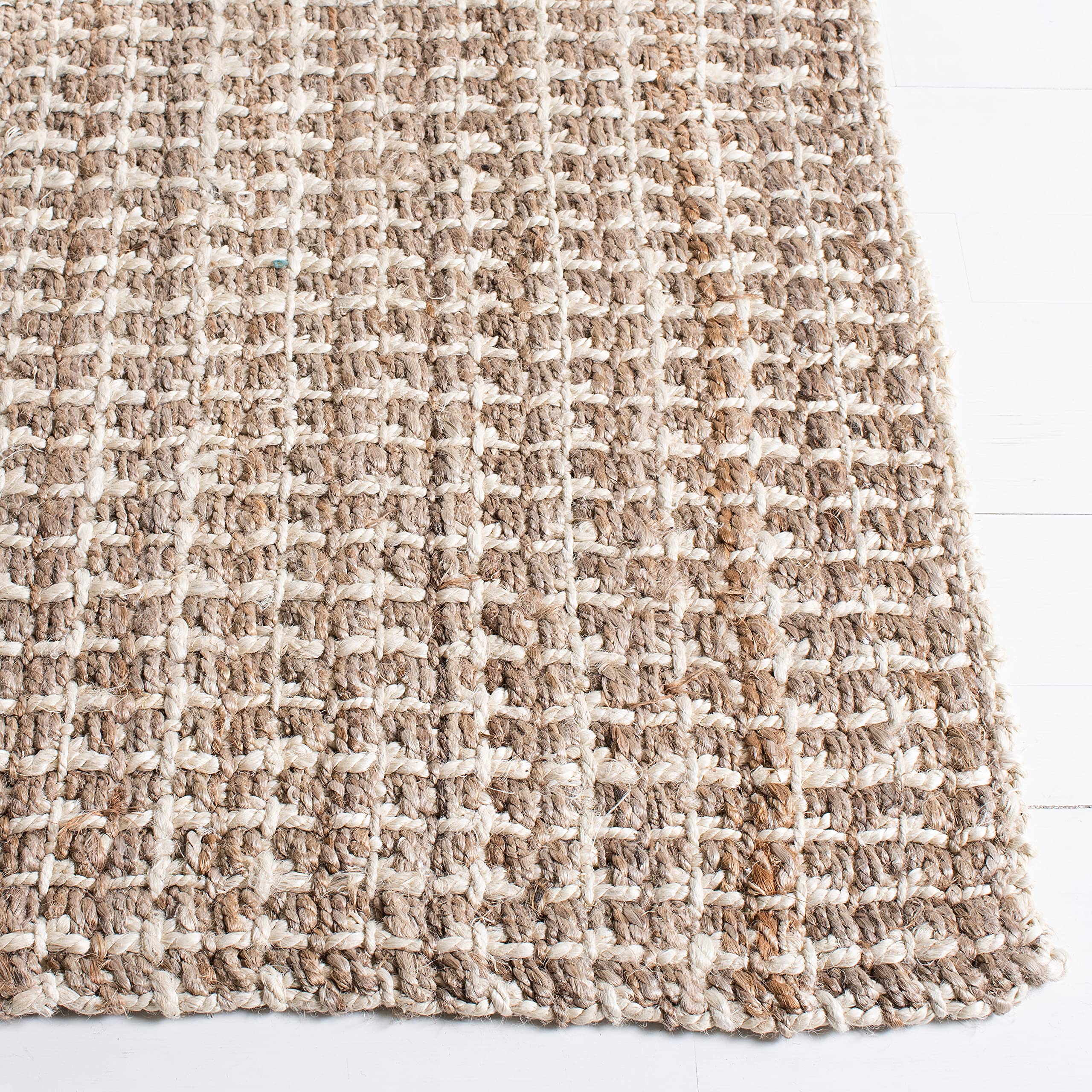 SAFAVIEH Natural Fiber Handmade Jute Area Rug - 8' x 10', Boho Farmhouse Woven Design for Living Room & Bedroom | Durable & Stylish for High Traffic Areas | Eco-Friendly Home Decor (NF188A)