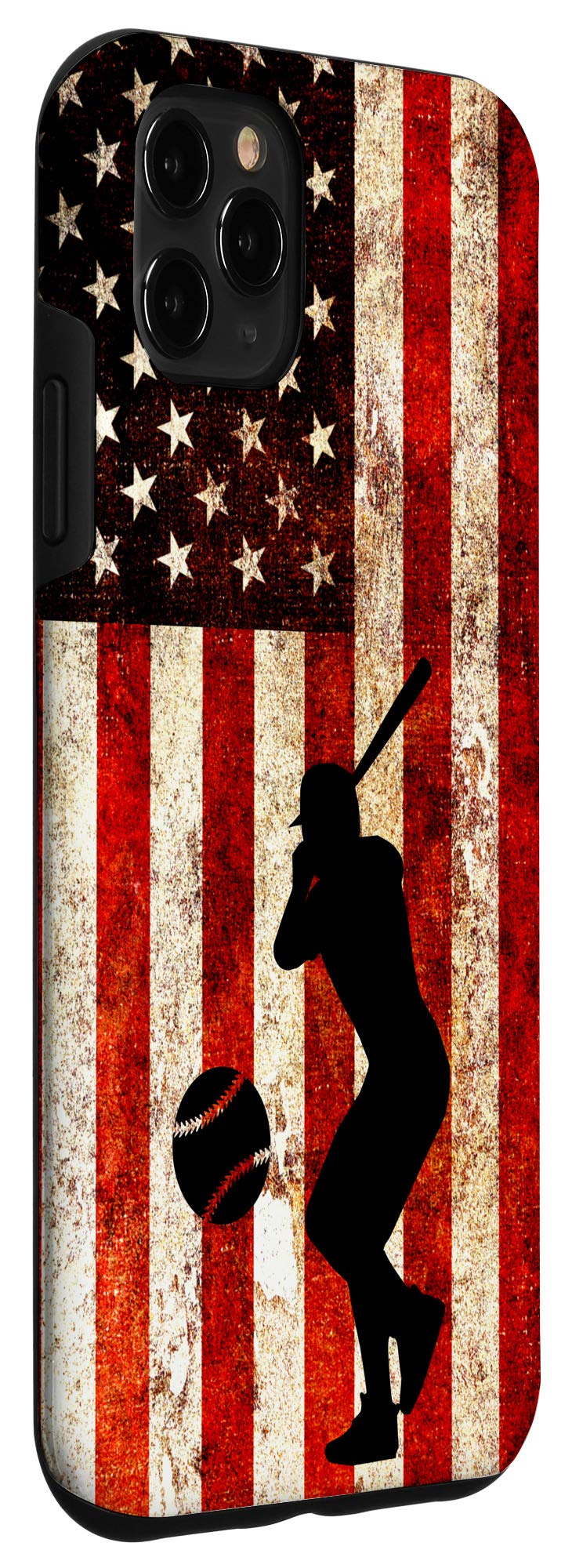 iPhone 11 Pro Max Case - Patriotic American Flag Design with Shockproof Protection for Fastpitch Softball Players | Perfect for Games, Training & Daily Use