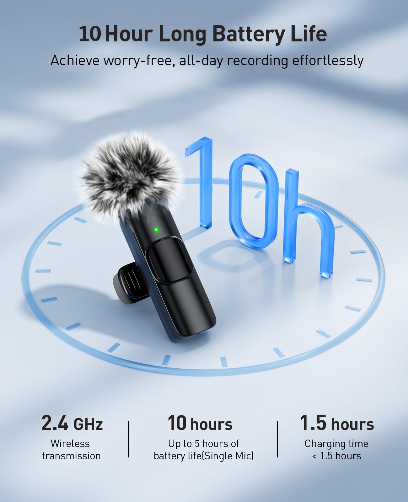3-in-1 Wireless Lavalier Microphone Kit - Noise Cancelling Clip-on Mic for iPhone, Android, iPad & DSLR Cameras - Perfect for YouTube Vlogging, Podcasting, Interviews & Live Streaming (Includes USB-C/Lighting Adapters) - Ideal for Content Creators, Journalists & Remote Workers