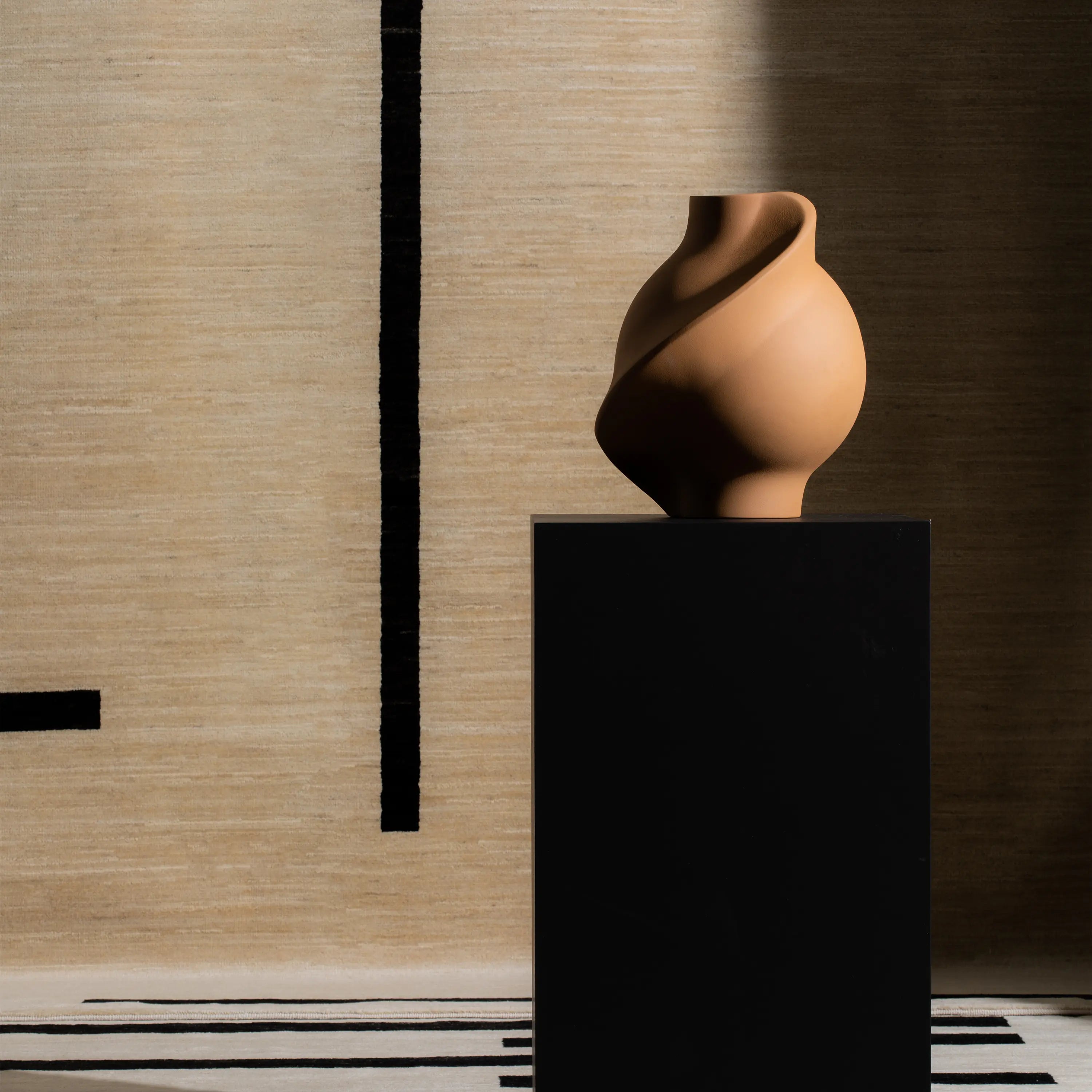 Pirout Ochre Vase - Handmade Ceramic Home Decor for Living Room, Dining Table & Wedding Centerpieces