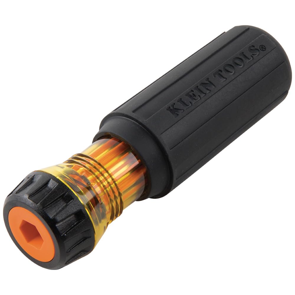 Klein Tools 32287 Insulated Screwdriver Set - 2-in-1 Flip Blade with #1 & #2 Square Tips - Double-Ended Electrician Screwdriver for Safe Electrical Work - Perfect for DIY, Home Repairs, and Professional Electricians