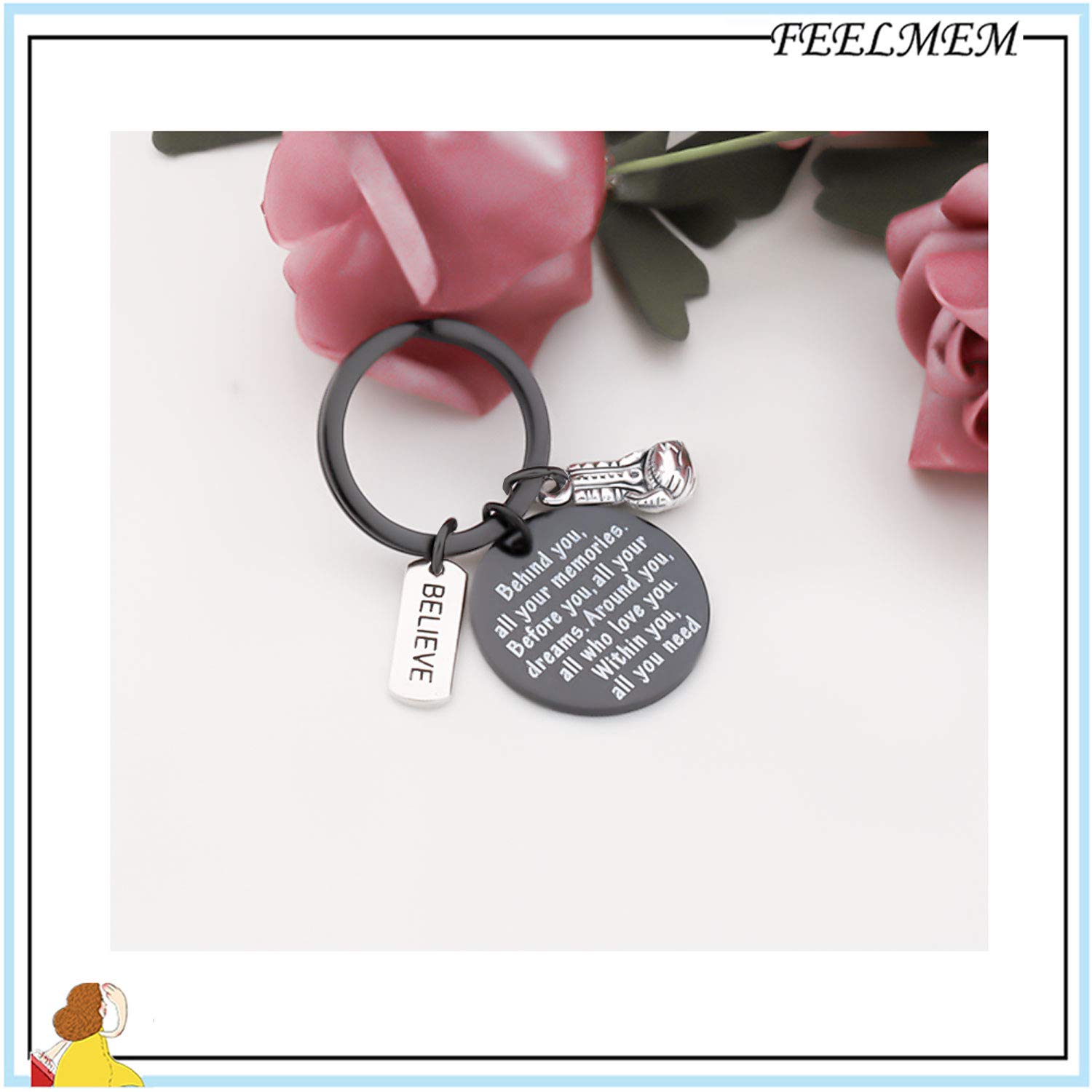 FEELMEM Boxing Glove Keychain - Unique Gift for Boxers, Boxing Coaches & Fighters - Personalized Boxing Memorabilia - Perfect for Gym Bags, Key Rings & Sports Enthusiasts