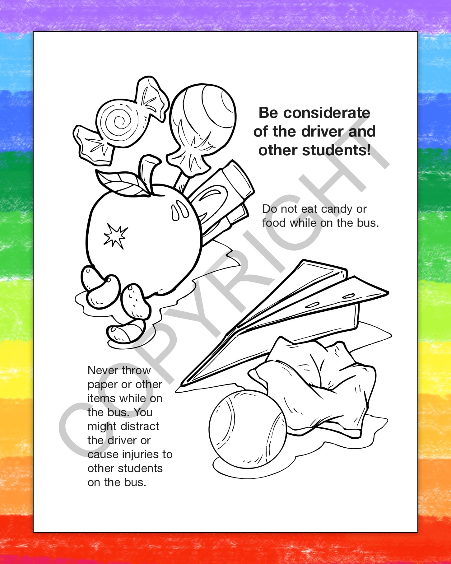 ZOCO Custom Educational Coloring Books - 250 Bulk Pack with Crayons | School Bus Safety Practice for Kids | Bus Driver Gifts | Fun Games, Puzzles & Activities | Perfect for Classrooms, Daycares & Homeschooling