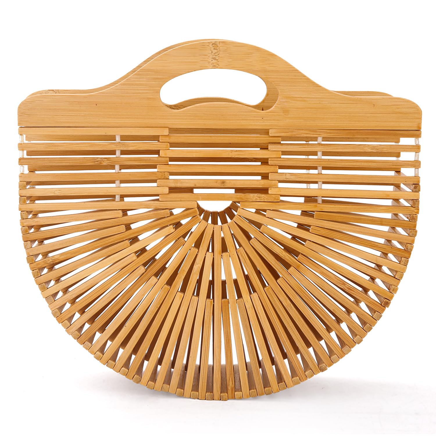 Eco-Friendly Bamboo Tote Bag for Women - Natural Straw Beach Purse, Lightweight & Durable Summer Handbag for Outdoor, Travel, Shopping & Picnic