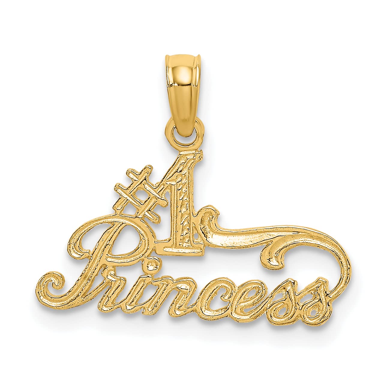 Lex & Lu 14k Yellow Gold #1 PRINCESS Charm LALK8883 - Elegant Jewelry Gift for Women, Perfect for Birthdays, Anniversaries & Special Occasions