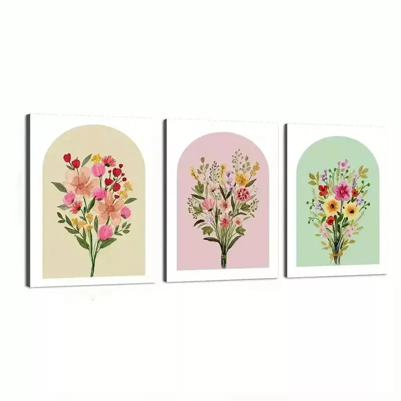3-Piece Floral Wall Art Set - Framed Canvas Prints 50x70cm - High Quality Australian Made Ready-to-Hang Decor for Living Room, Bedroom & Office