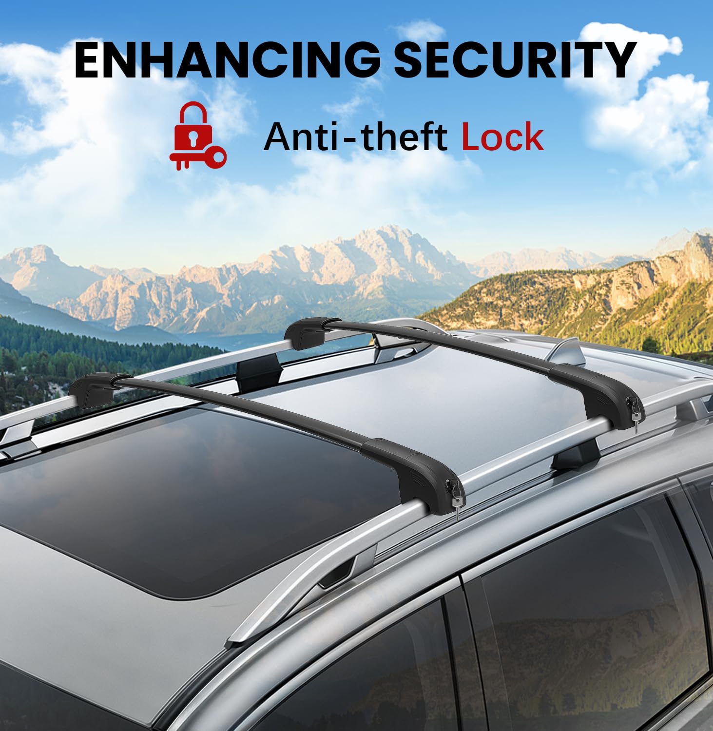 Lockable Aluminum Roof Rack Cross Bars for Subaru Forester 2014-2025 - Heavy Duty Cargo Carrier for Kayak, Canoe, Bike, Snowboard & Luggage | Perfect for Road Trips & Outdoor Adventures