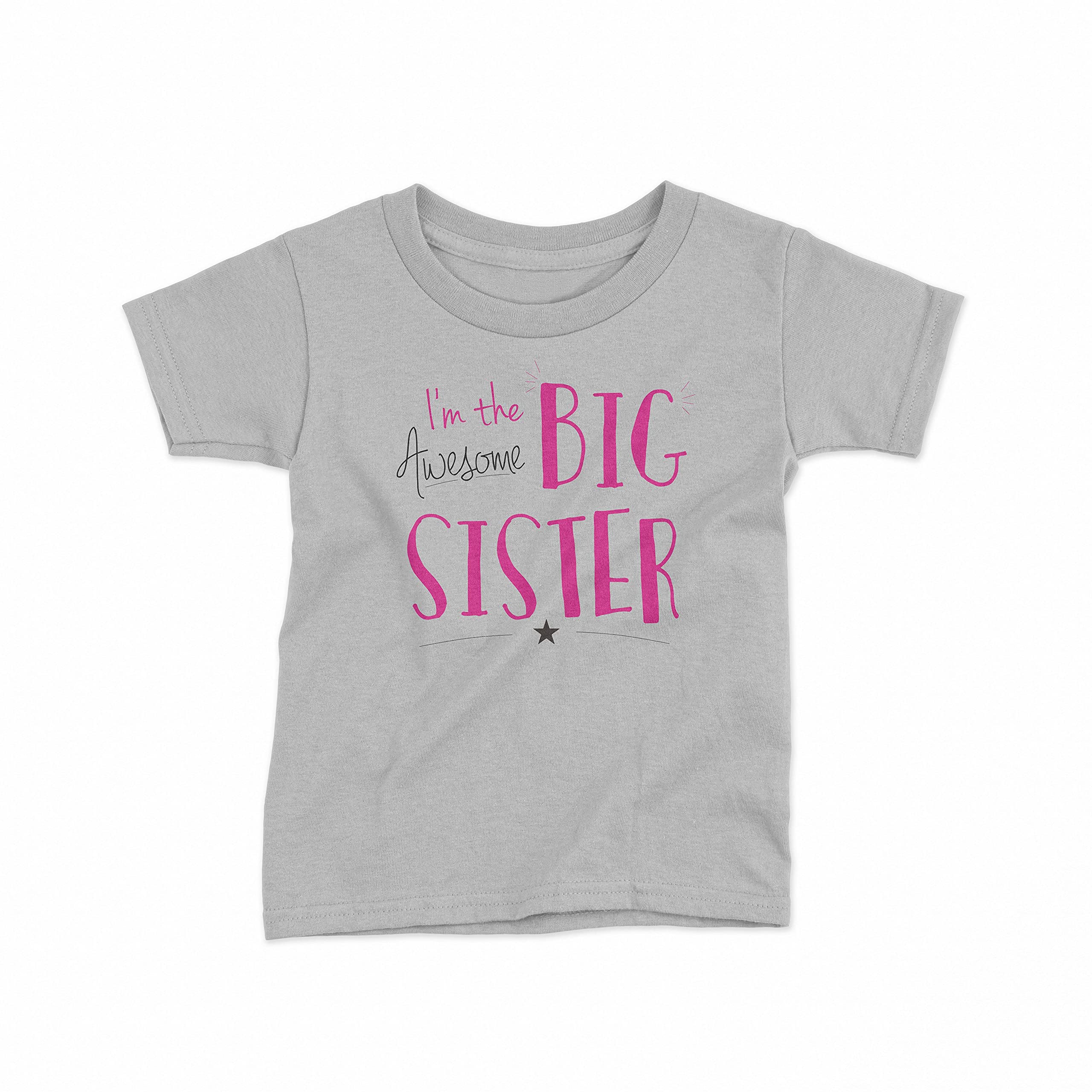 Awesome Big Sister Kids T-Shirt - Cute Graphic Tee for Girls - Funny Sibling Gift - Perfect for Birthdays, Family Photos & Matching Outfits