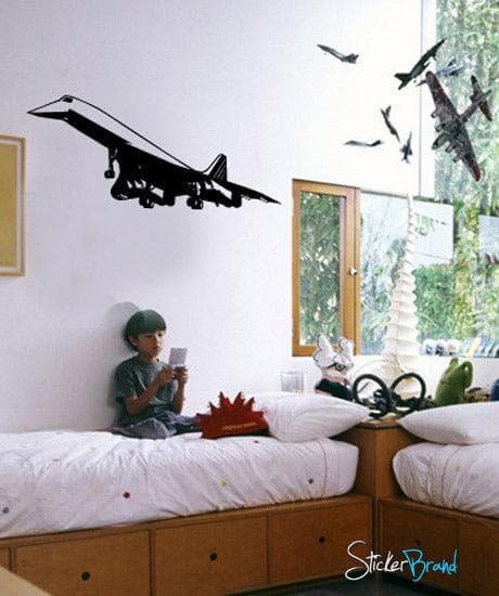 Vinyl Wall Decal Sticker - Concord Plane #548 - Removable Home Decor for Kids Room, Nursery & Office