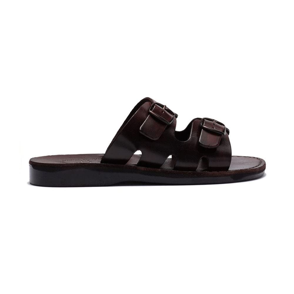 Barnabas - Genuine Leather Double Buckle Sandals for Men - Comfortable & Stylish Casual Footwear for Beach, Vacation and Summer Outings
