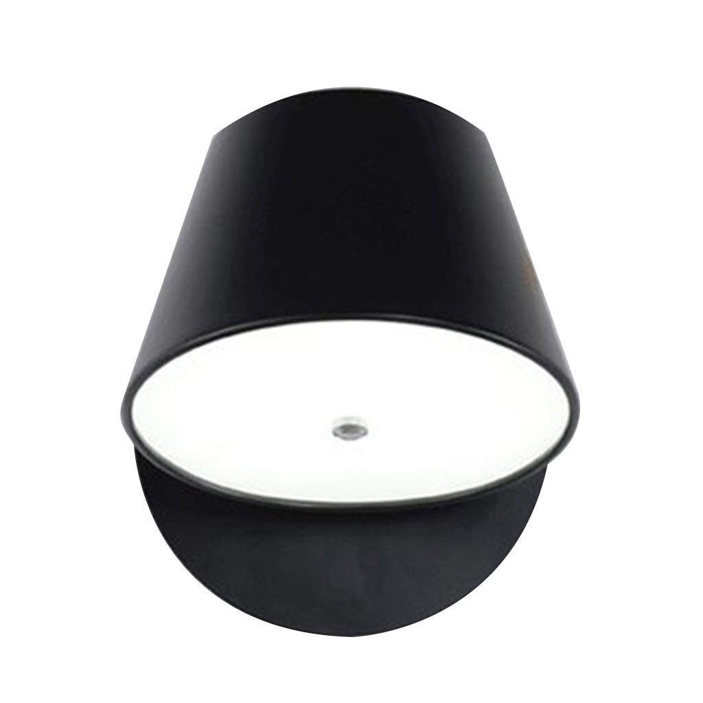 Modern LED Wall Lamp for Bedroom & Hallway - Black, Blue, Green, Yellow Drum Shade Sconce Light (Blue) | Energy Efficient Accent Lighting for Contemporary Home Decor
