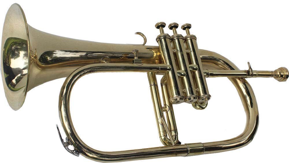 Shreyas Professional 3-Valve Bb Natural Brass Flugelhorn with Hard Case – Perfect for Jazz Bands, Marching Ensembles & Solo Performances | Model GVT-148