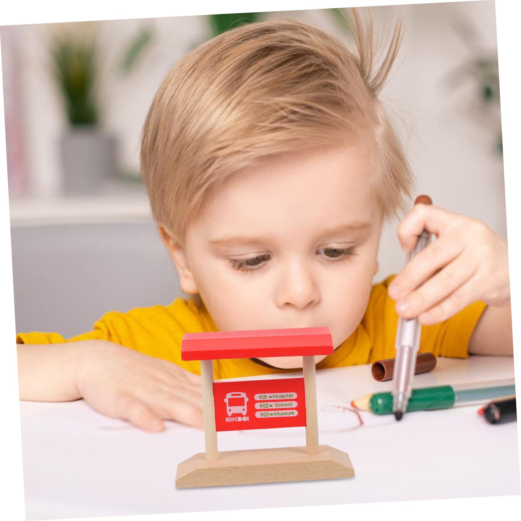 Abaodam 4-Piece Railway Track Accessories Set - Kids Train Station Platform Toy with Simulation Scenes | Perfect for Pretend Play, Model Train Layouts & Educational STEM Activities