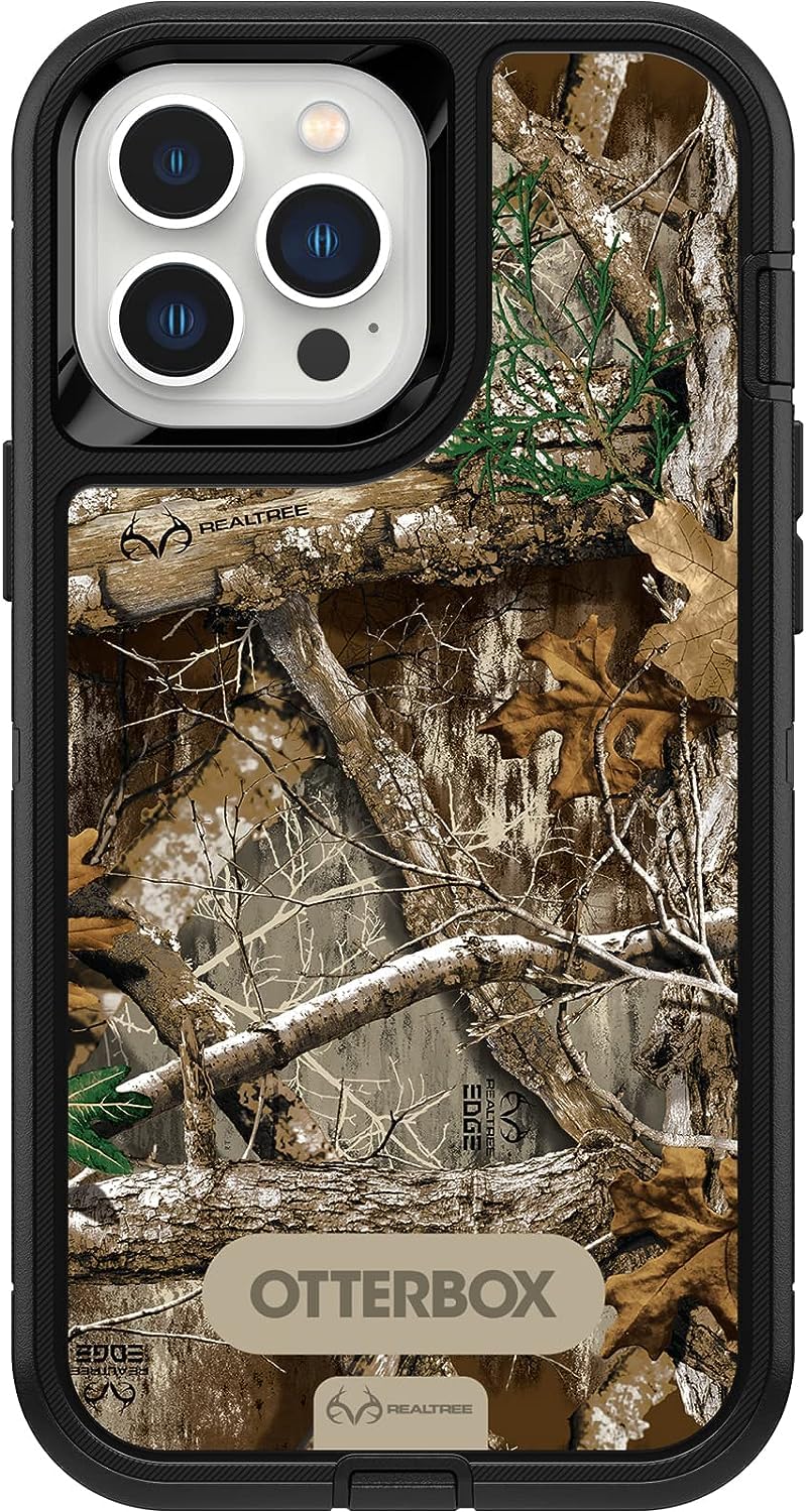 OtterBox Defender Series SCREENLESS Edition Protective Case for iPhone 13 Pro Max & iPhone 12 Pro Max - Black/Realtree Camouflage | Heavy Duty Shockproof Cover for Outdoor, Work & Adventure Use