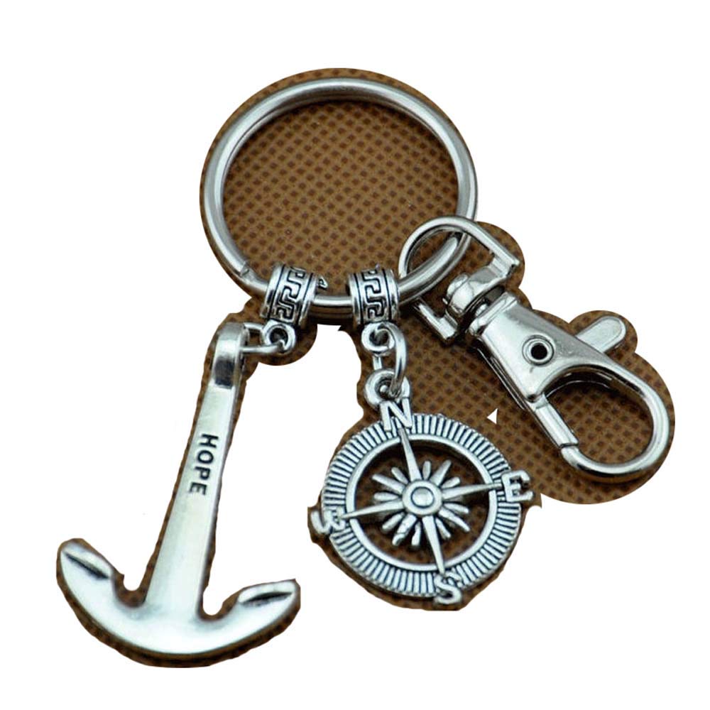 Personalized Compass & Anchor Keychain - Customized Best Friend Gift - Perfect for Travel, Graduation, and Friendship Celebrations