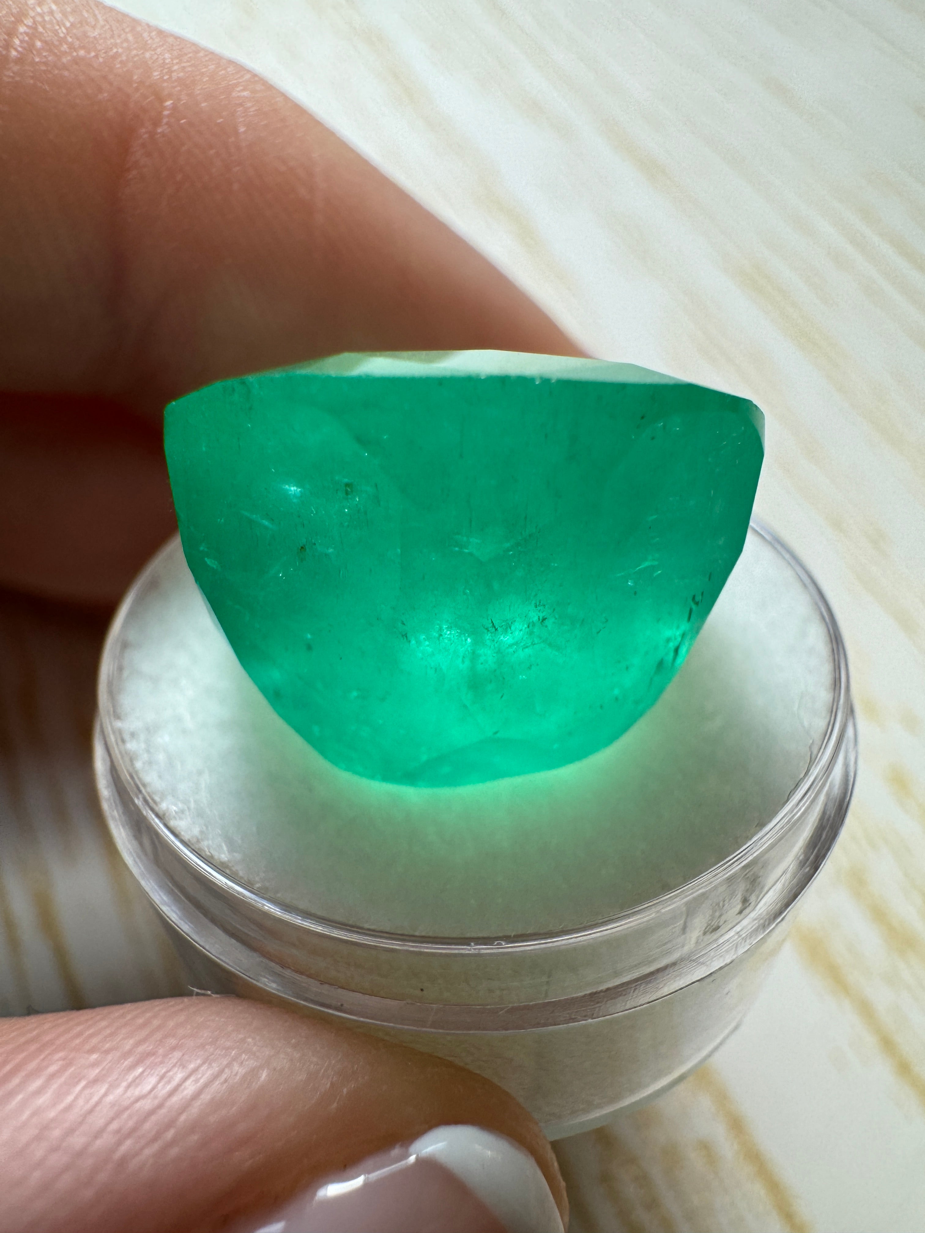 30.43 Carat Natural Colombian Emerald - Loose Cushion Cut Spring Green Gemstone for Jewelry Making & Engagement Rings