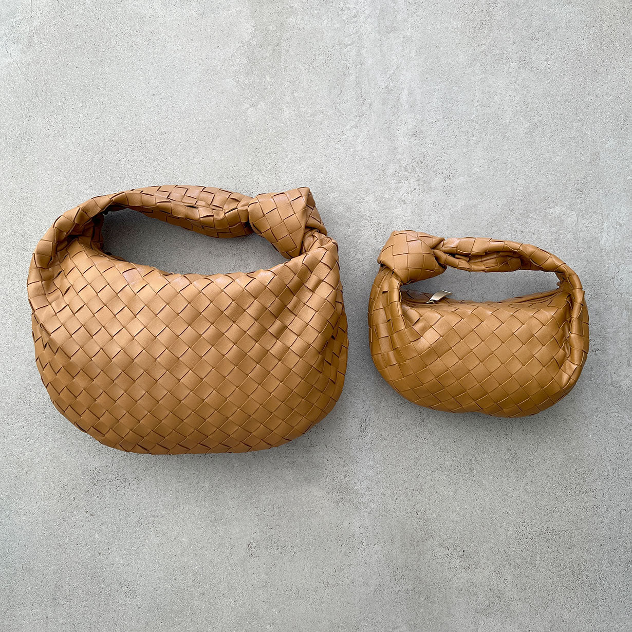 Jodie Small Intrecciato Leather Crossbody Bag for Teens in Caramel - Perfect for School, Travel & Everyday Use