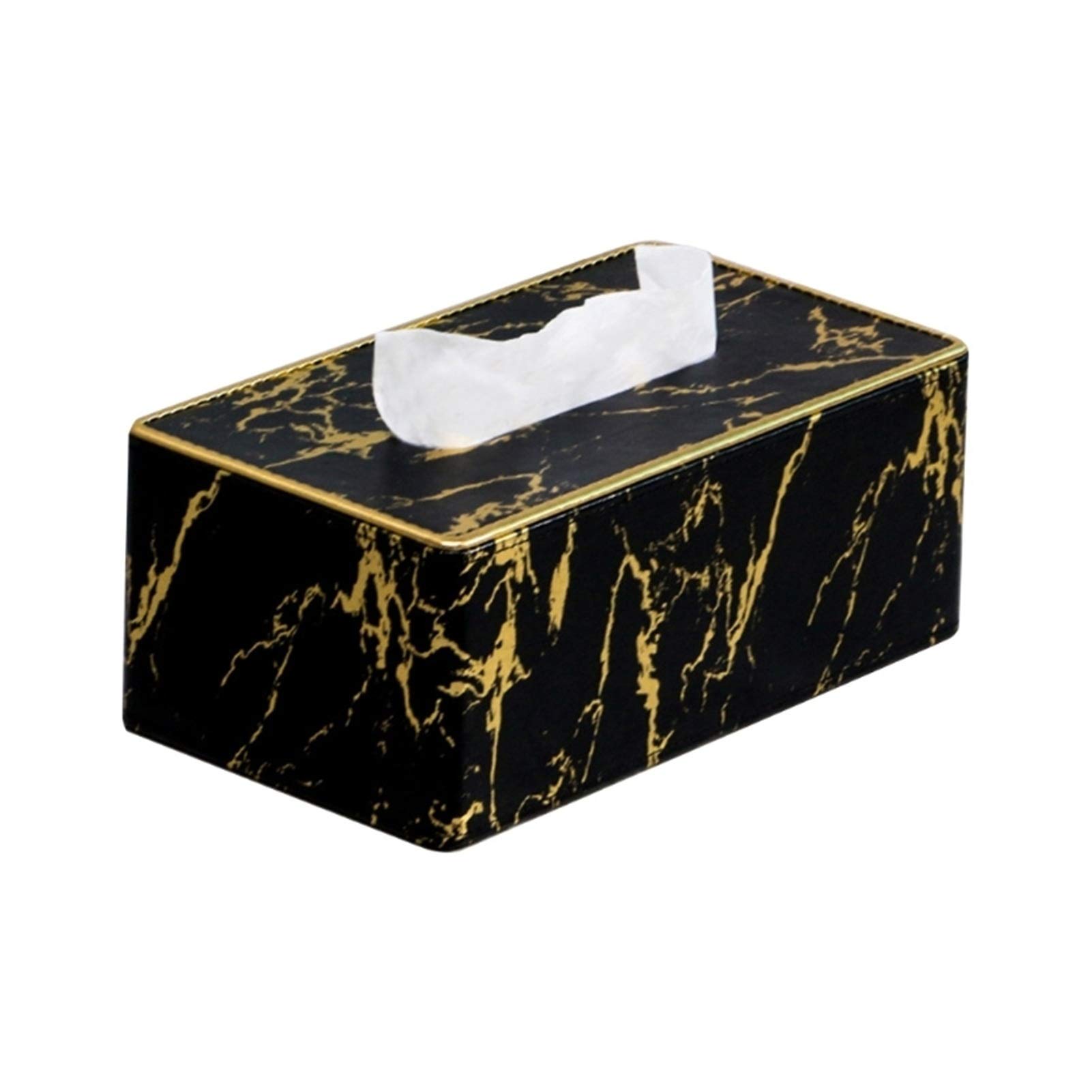 Premium Leather & Marble Tissue Box Holder - Stylish Desktop Paper Towel Dispenser for Home & Office Decor (Color: L) | Perfect for Living Room, Bedroom, and Workspace Organization