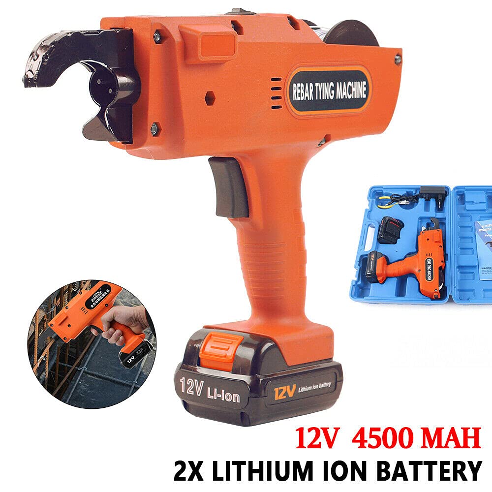 8-34mm Automatic Rebar Tying Machine with Pliers & 2 Batteries - Electric Steel Bar Tying Tool for Construction, DIY Projects - Perfect for Concrete Reinforcement, Bridge Building, and Structural Work