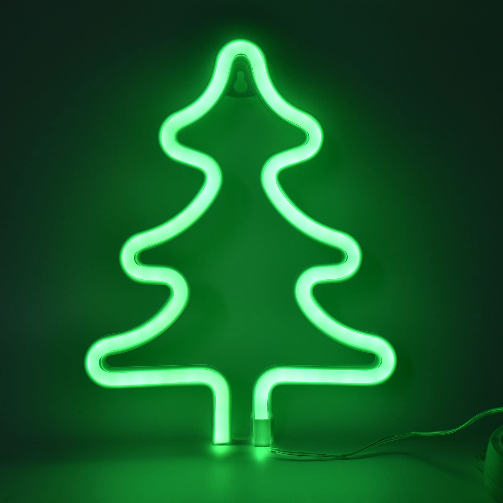 Yinuoday Green Christmas Tree LED Neon Light Sign - Safe, Stable & Unique Shape for Bedroom, Bar, Party & Holiday Decor | Perfect for Christmas, Home Decor, Wall Art & Night Lights