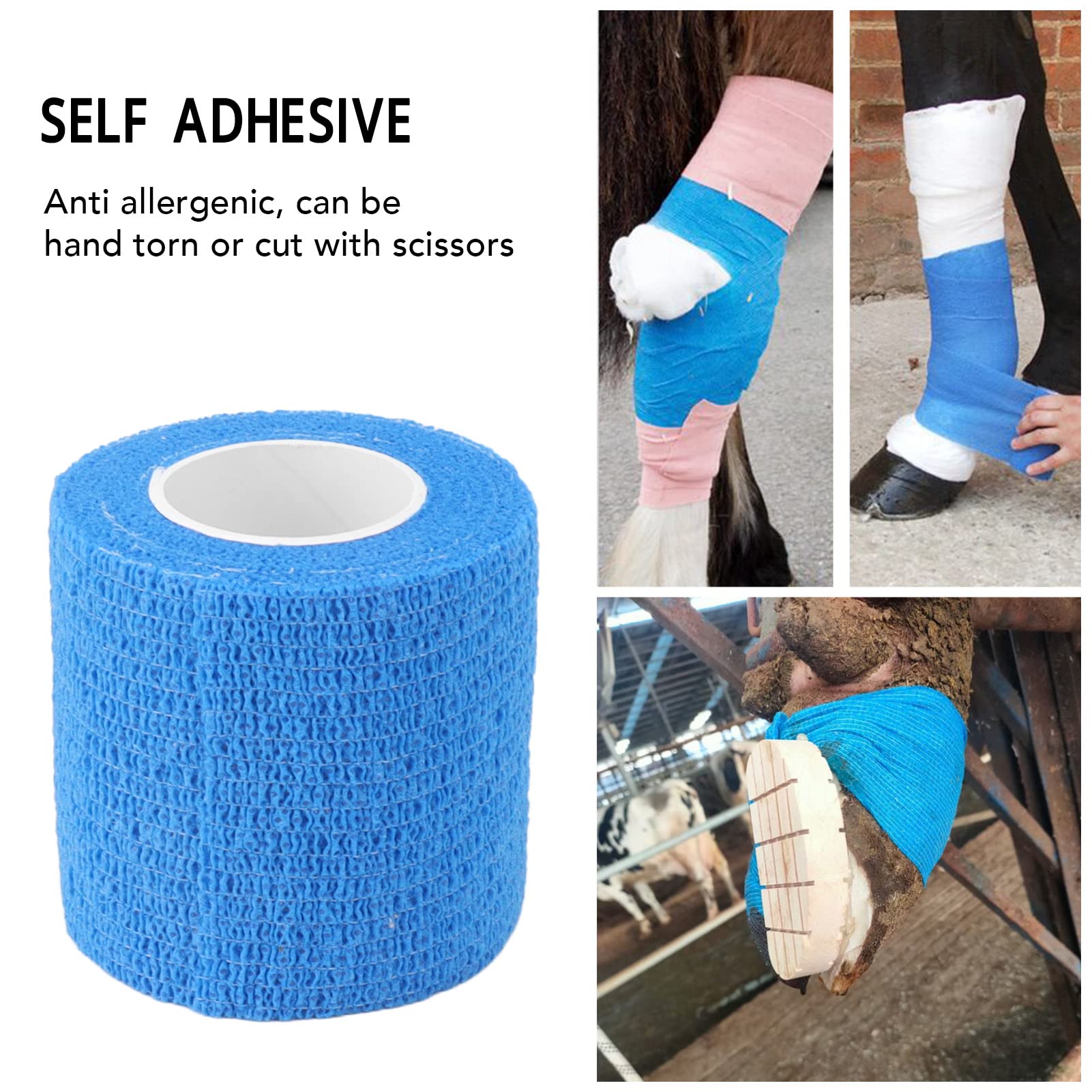 Pwshymi Elastic Hoof Repair Adhesive Bandage - Non-Slip Breathable Hoof Support Wrap for Cattle - Adjustable Lightweight Hoof Care Solution for Cows - Ideal for Hoof Protection, Injury Recovery & Farm Animal Care