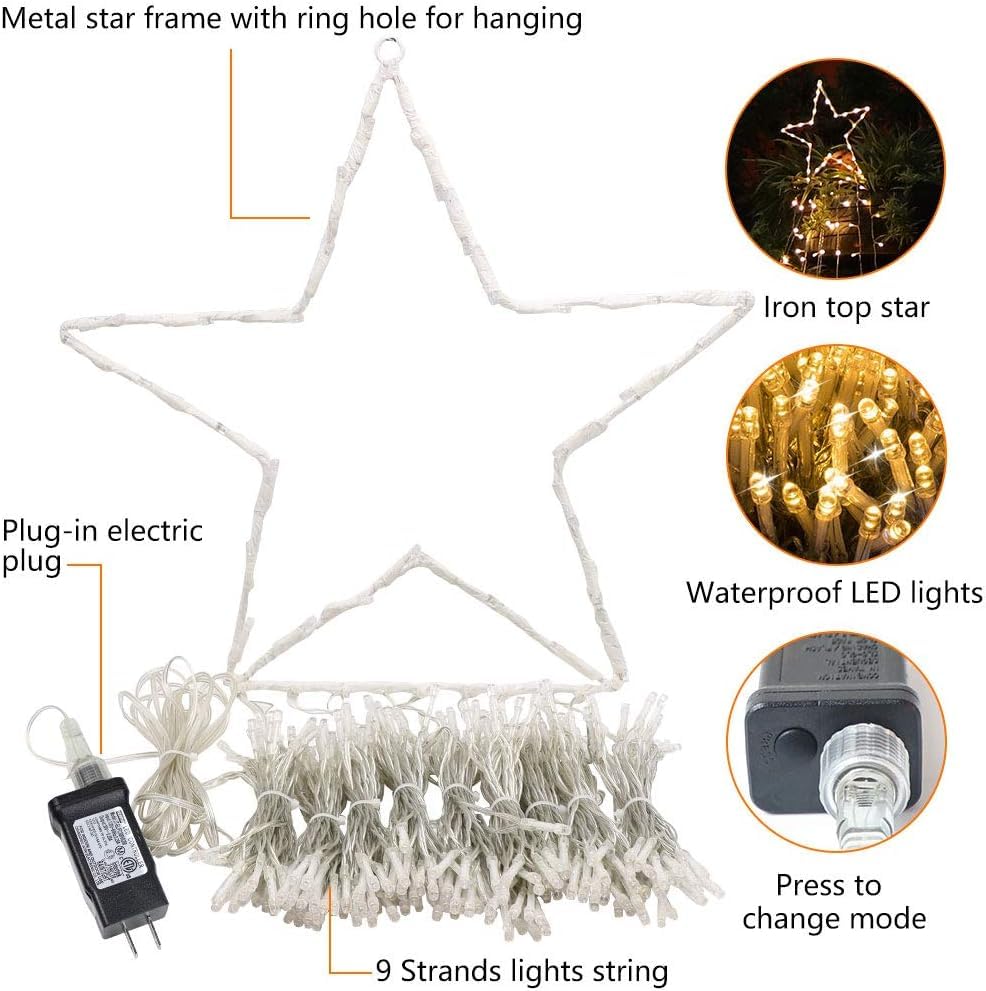 320 LED Christmas Star String Lights with 13