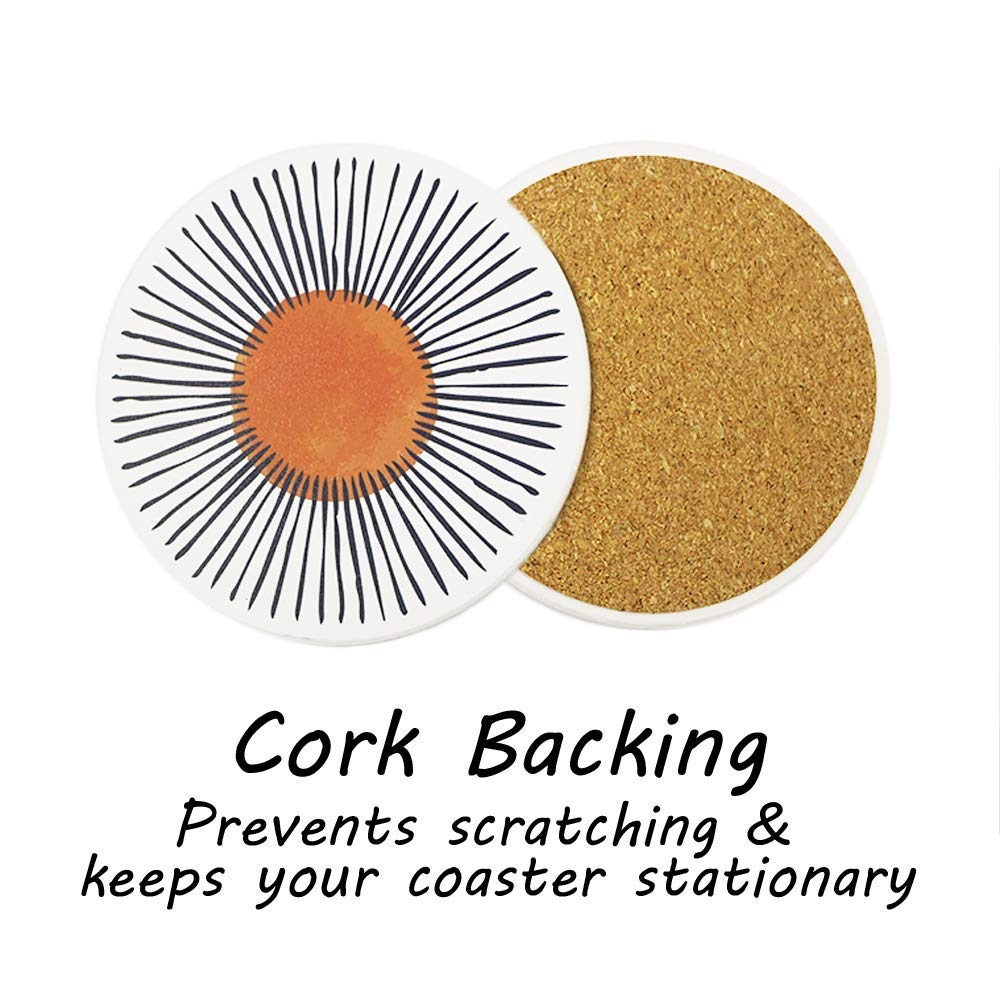 Premium 6-Pack Cork Coasters Set - Absorbent & Durable Drink Pads for Coffee, Wine, and Hot Beverages - Perfect for Home, Office, and Restaurant Use